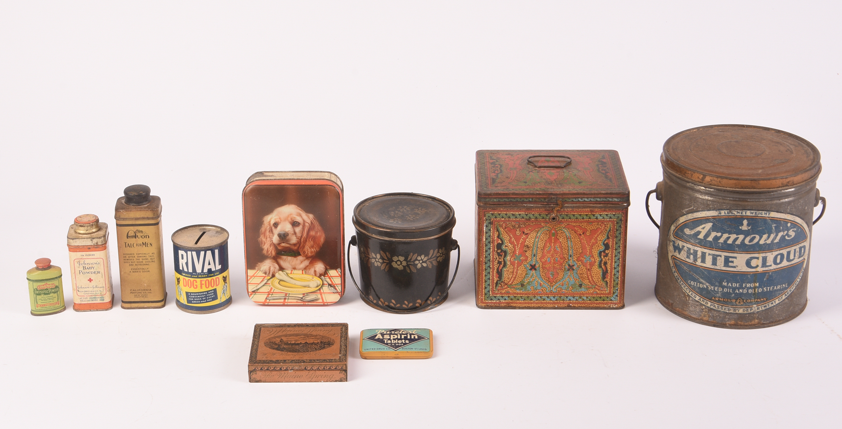 Ten Vintage Tins.