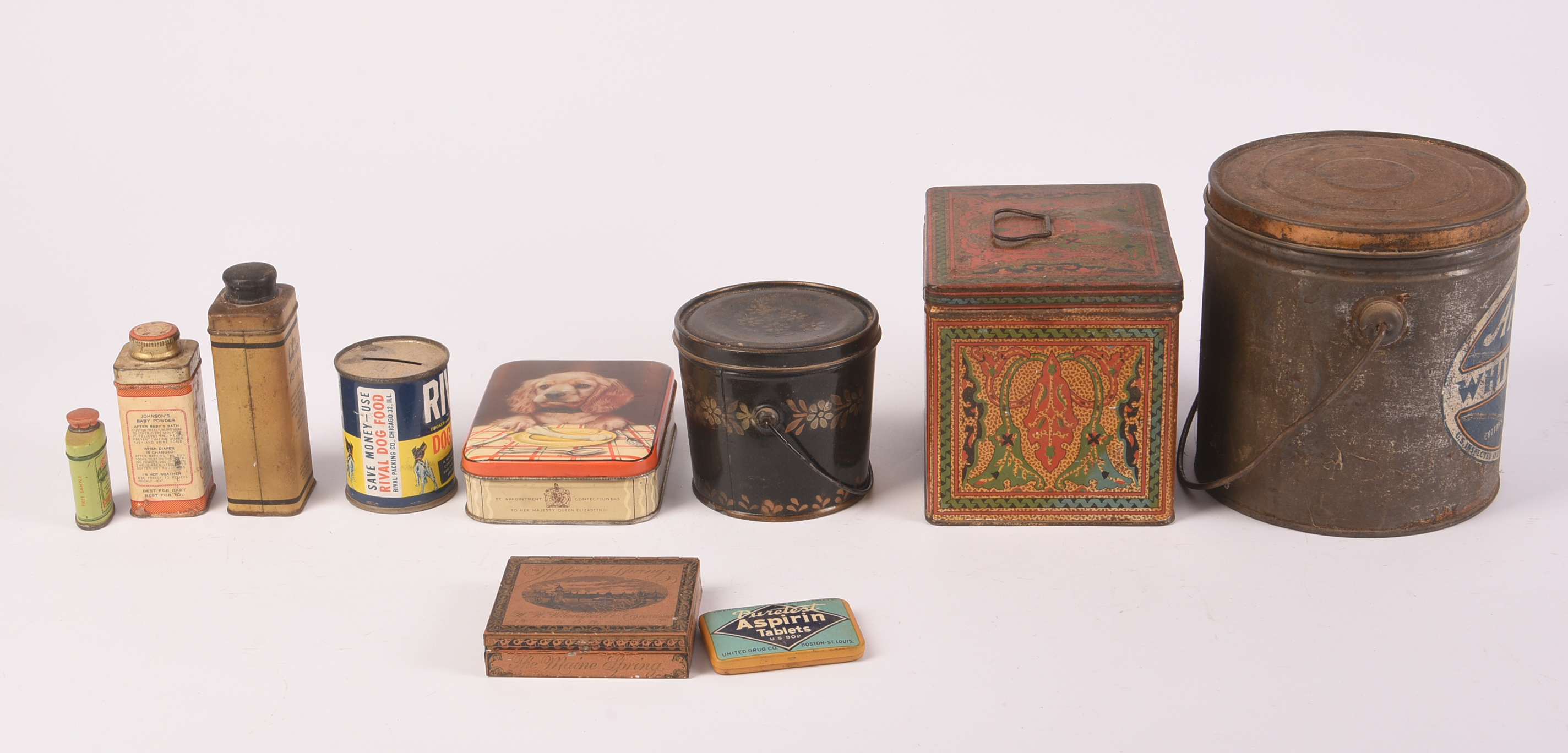 Ten Vintage Tins.