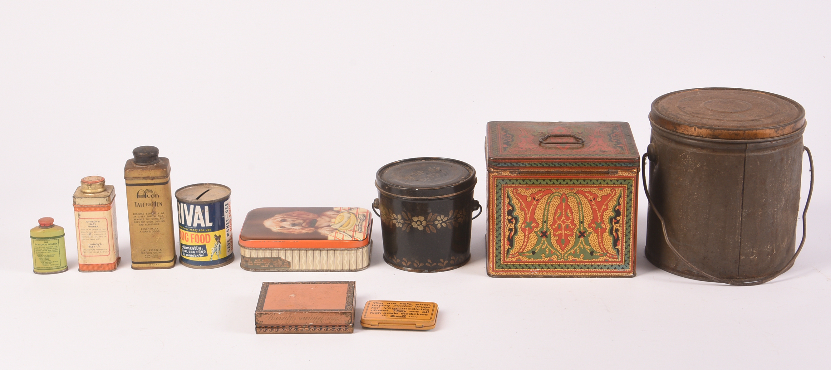 Ten Vintage Tins.