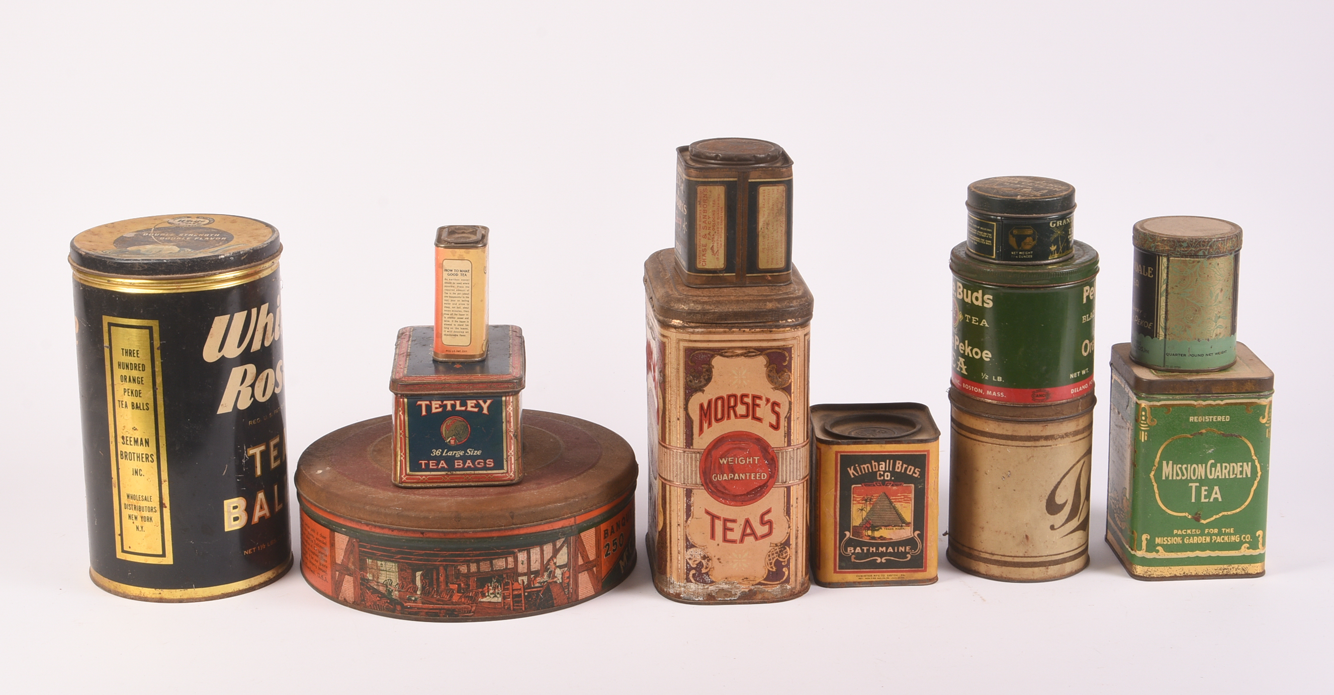 Twelve Vintage Tea Tins.
