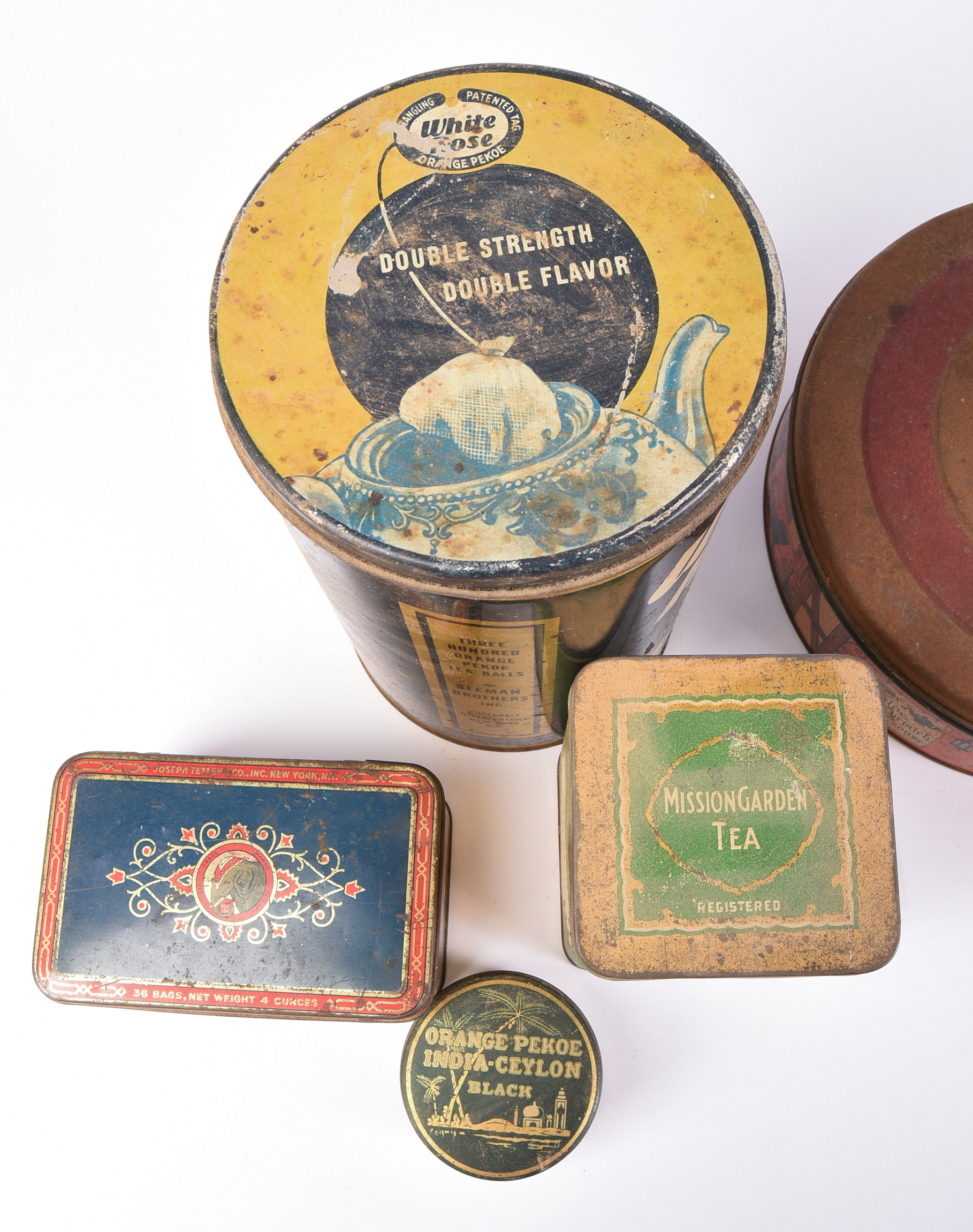 Twelve Vintage Tea Tins.