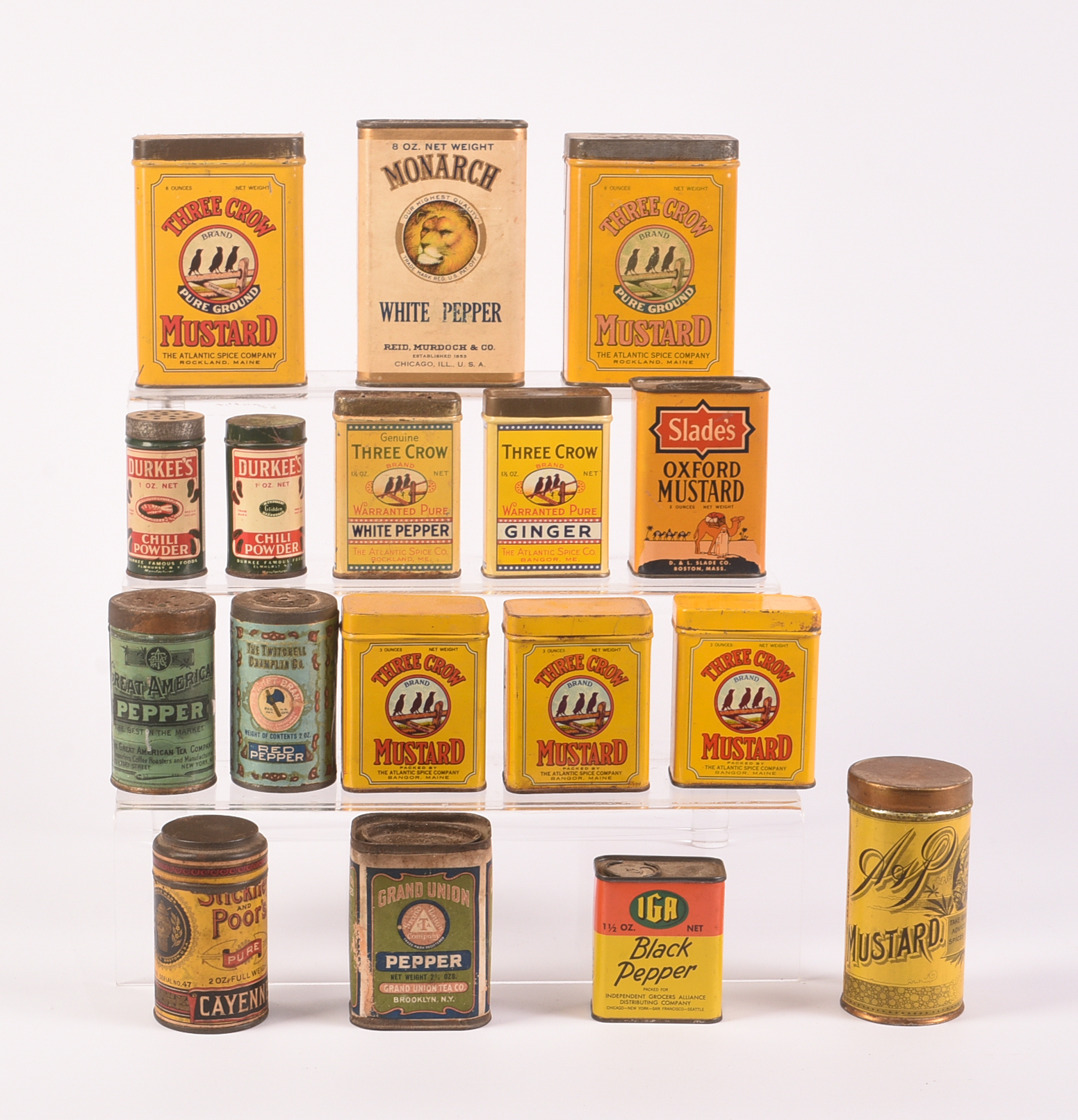 Seventeen Spice Tins.