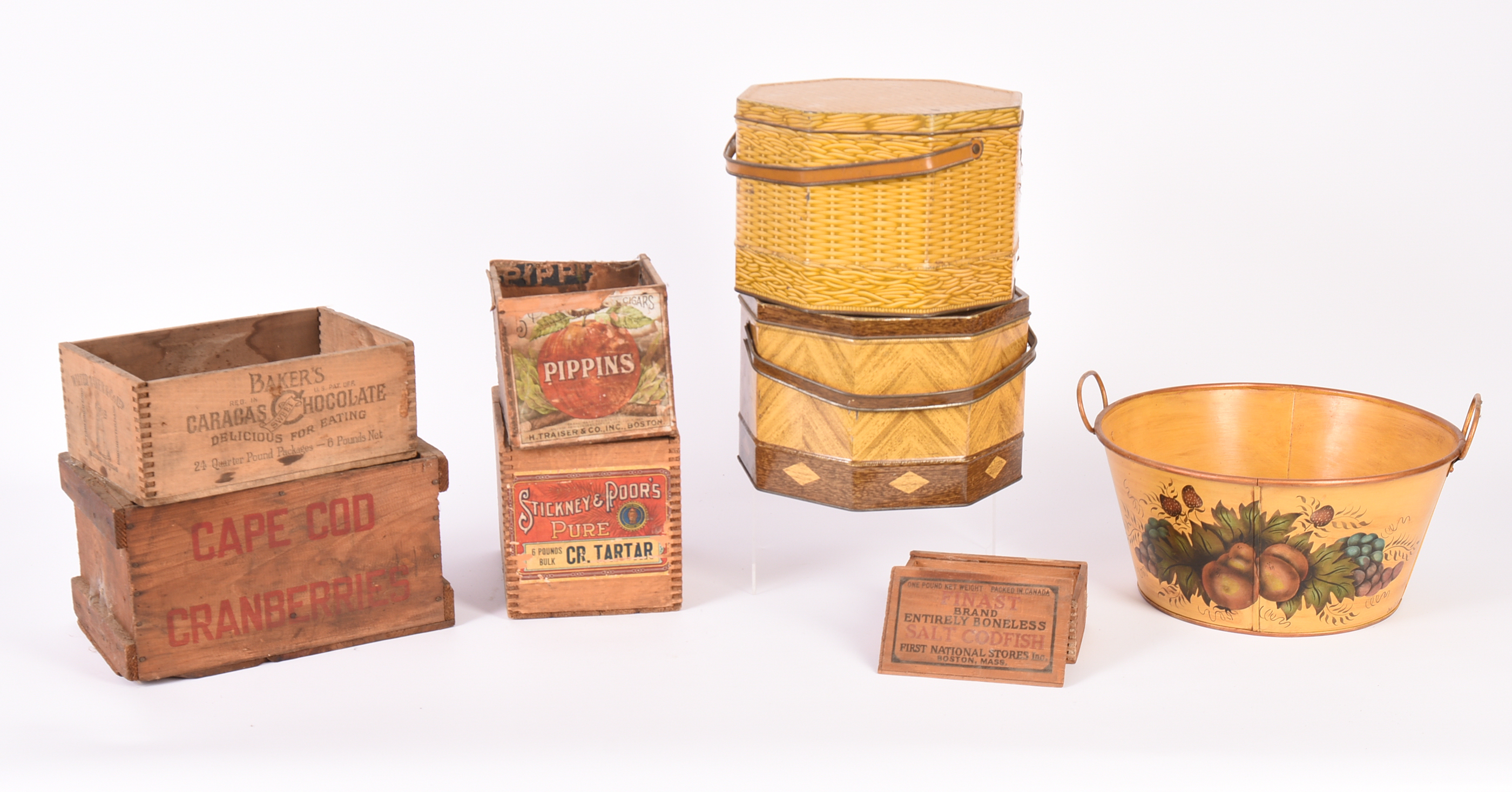 Five Vintage Advertising Crates.
