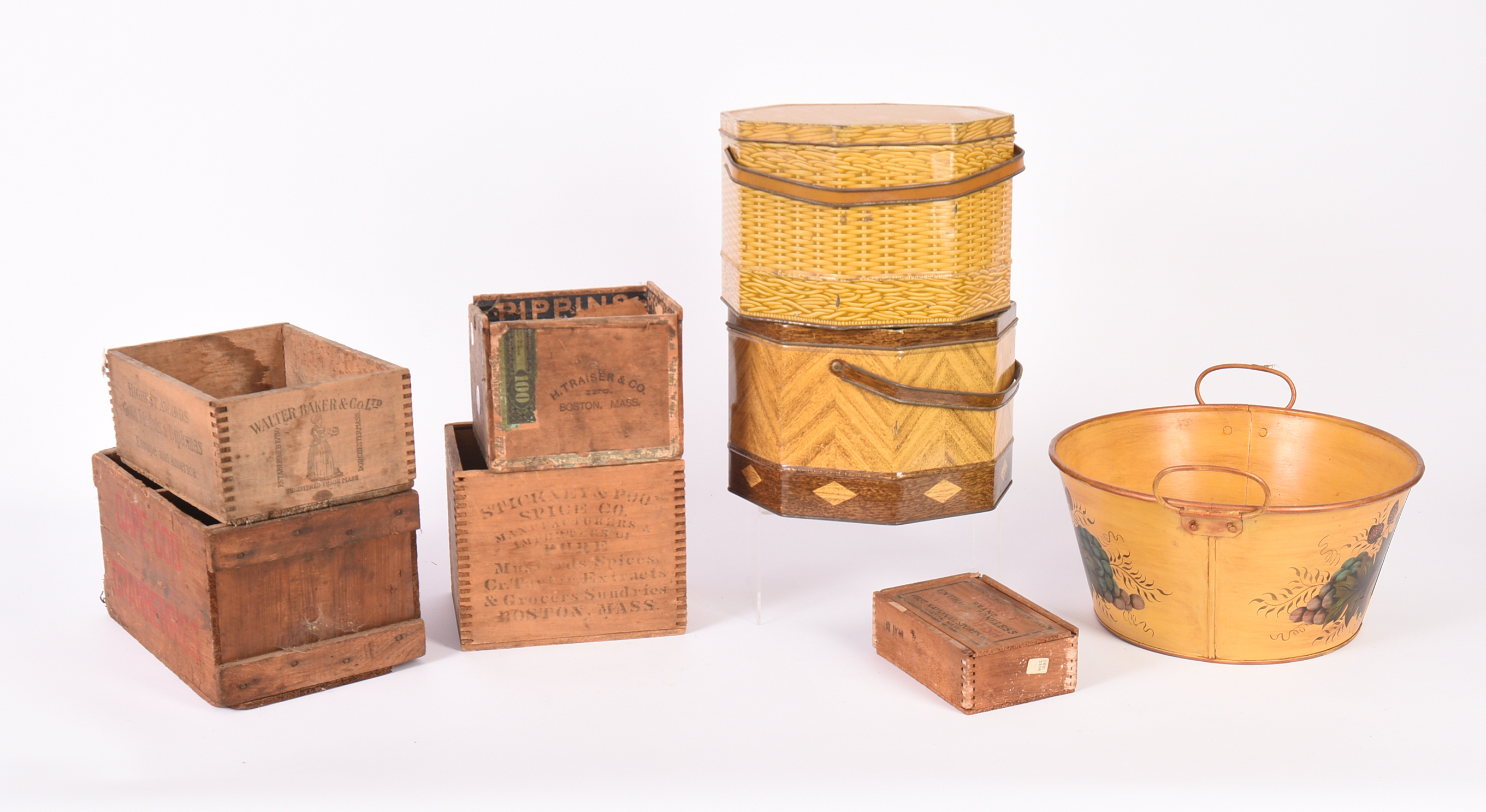 Five Vintage Advertising Crates.