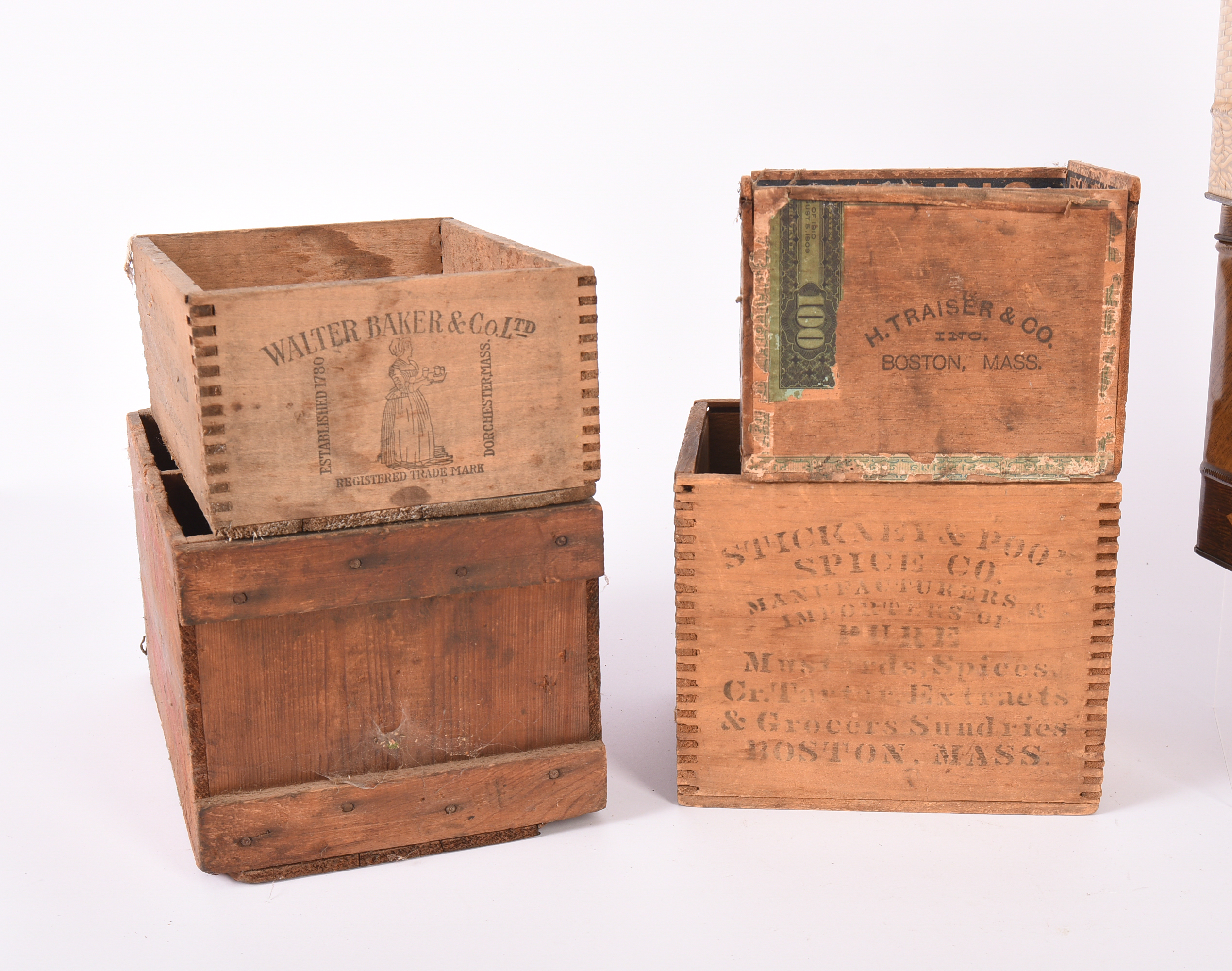 Five Vintage Advertising Crates.
