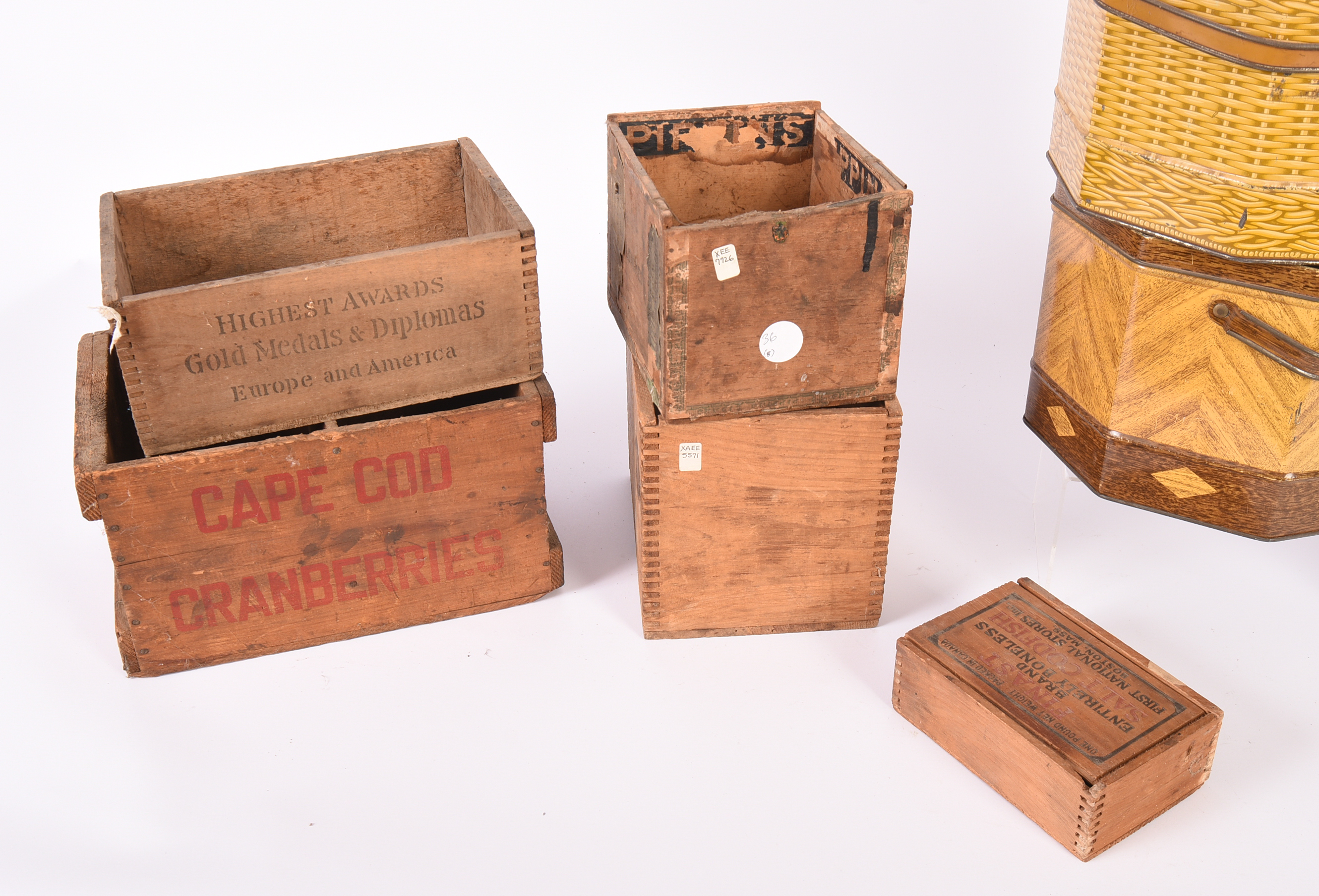 Five Vintage Advertising Crates.