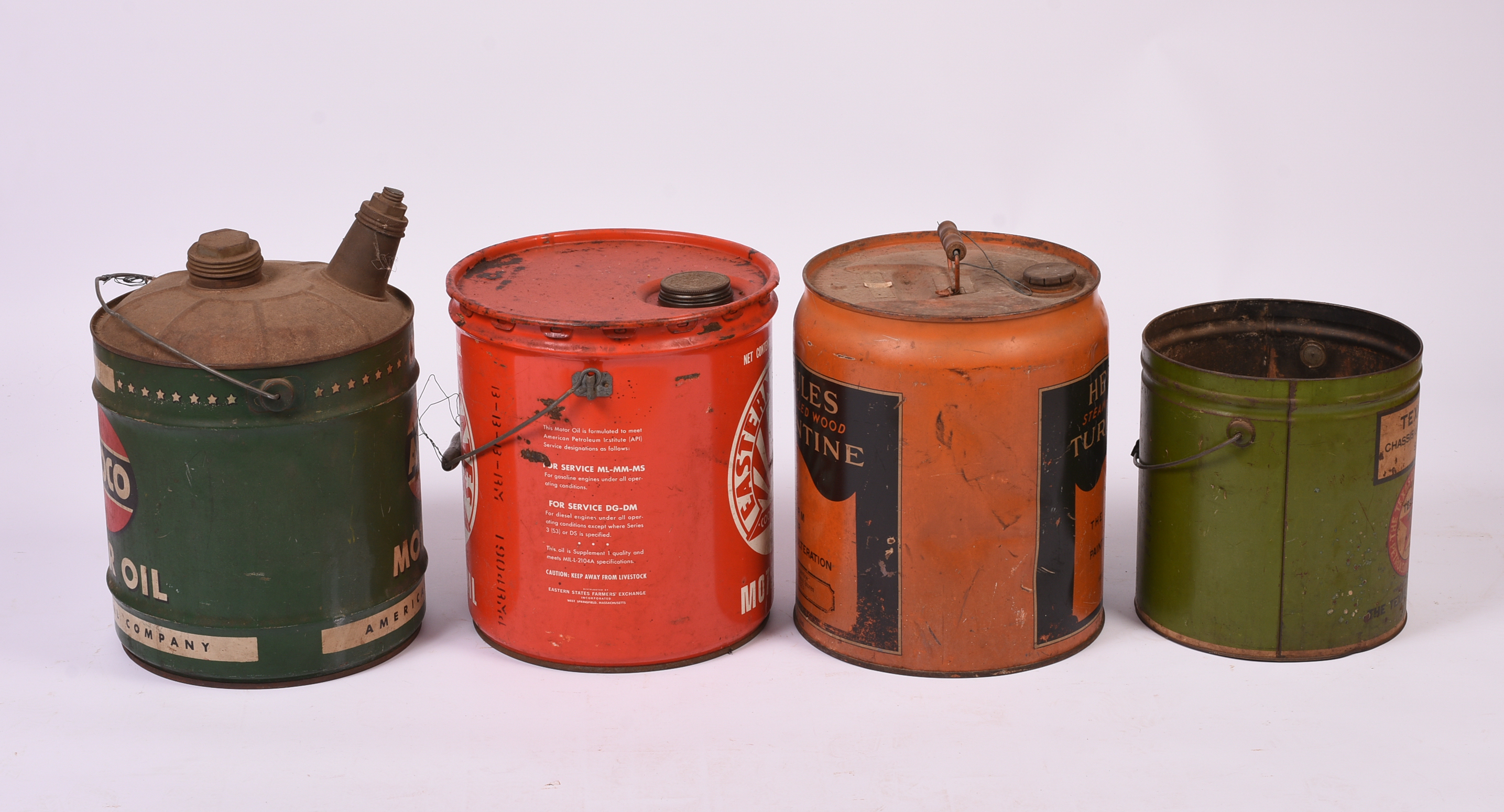 Four Large Advertising Cans.