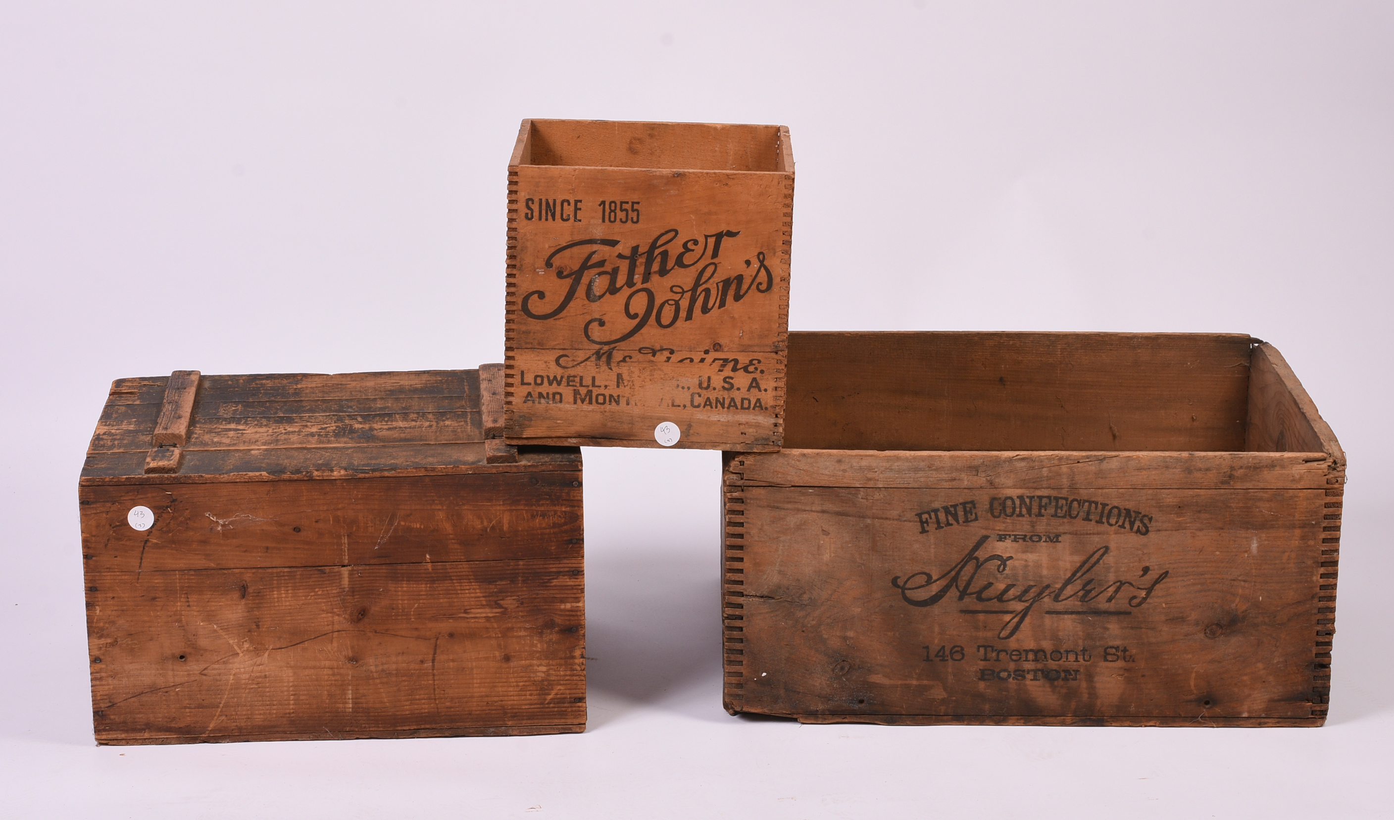Three Vintage Advertising Crates.