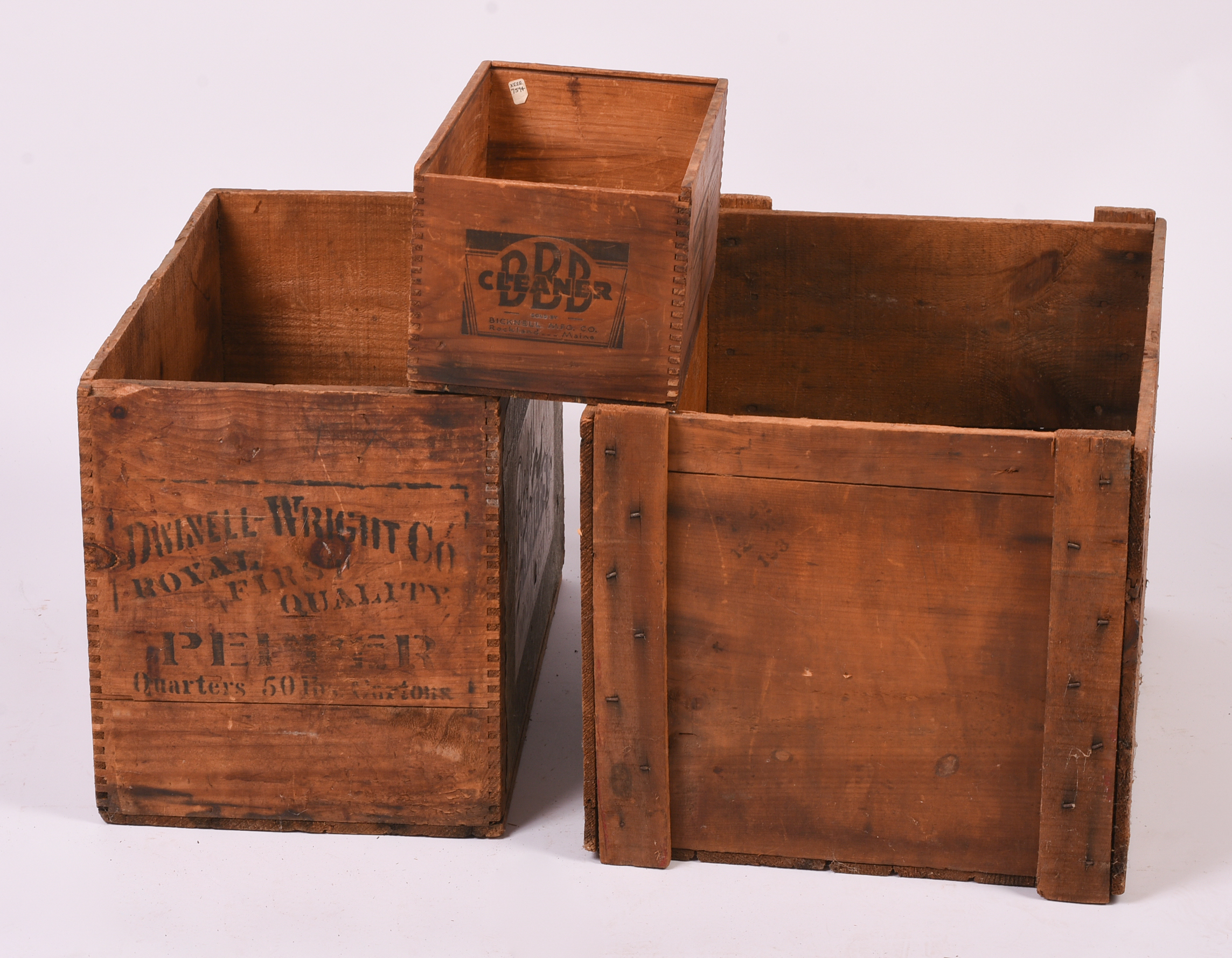 Three Antique Advertising Crates.