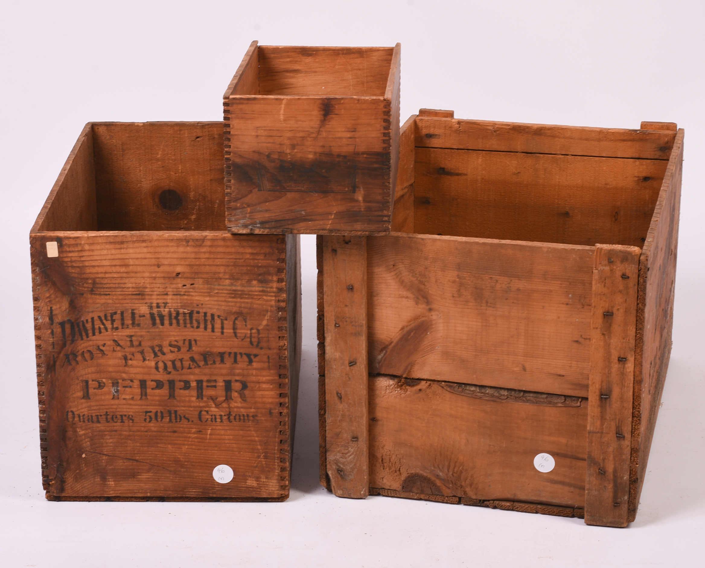 Three Antique Advertising Crates.