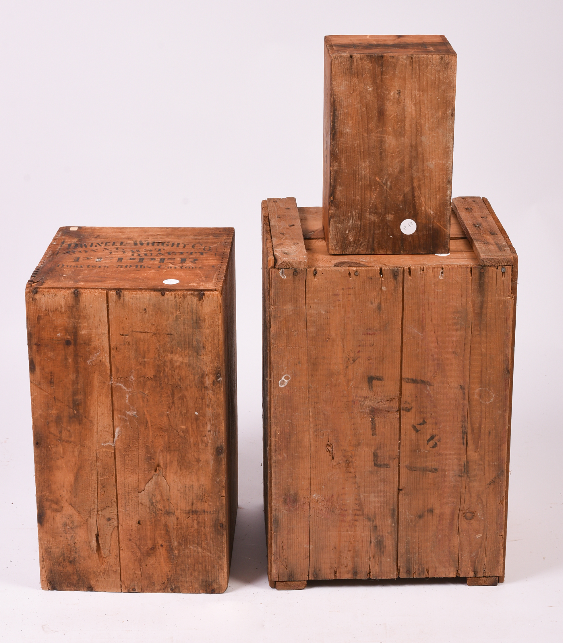Three Antique Advertising Crates.