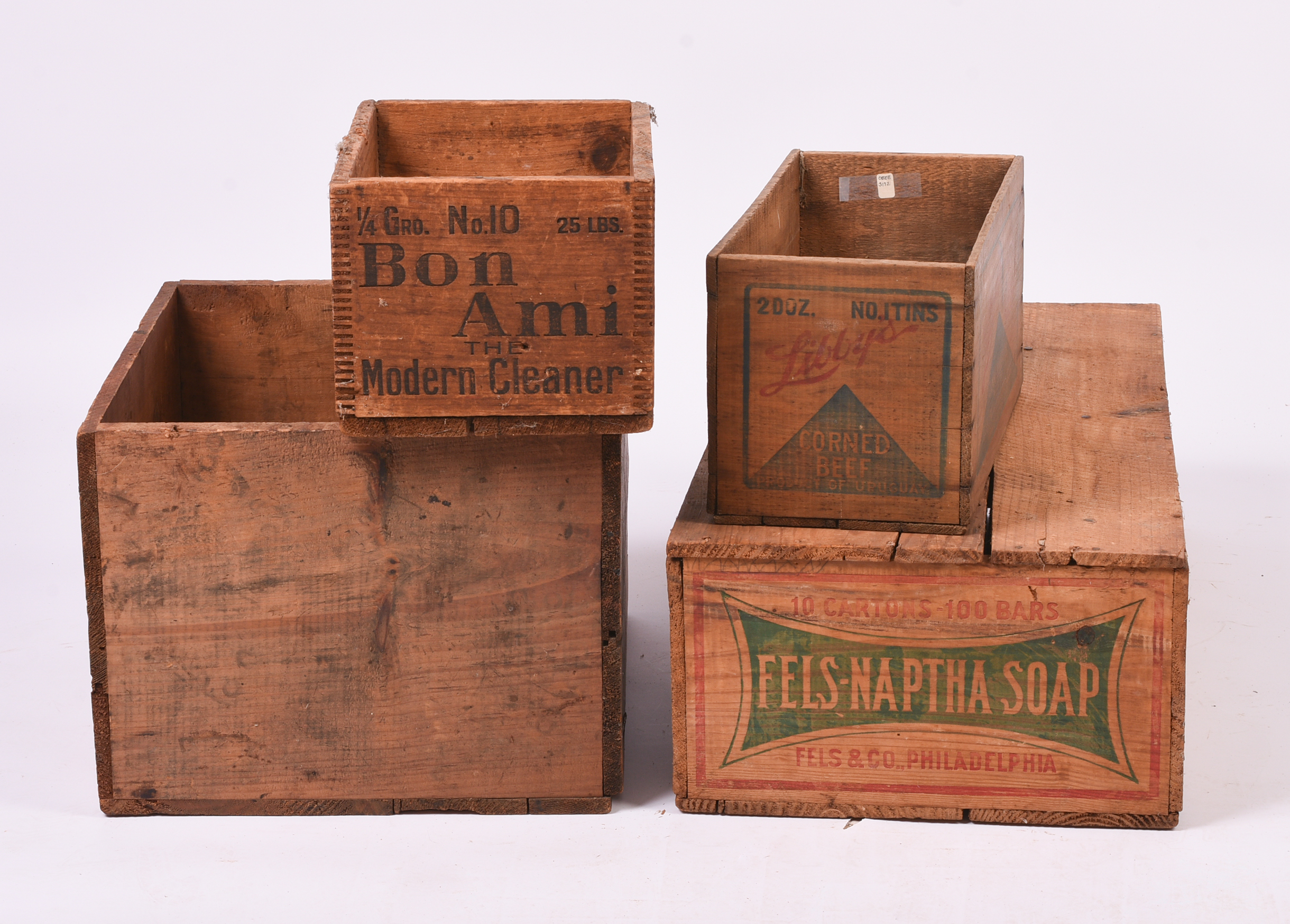Three Cleaning Supplies Vintage Advertising Crates.