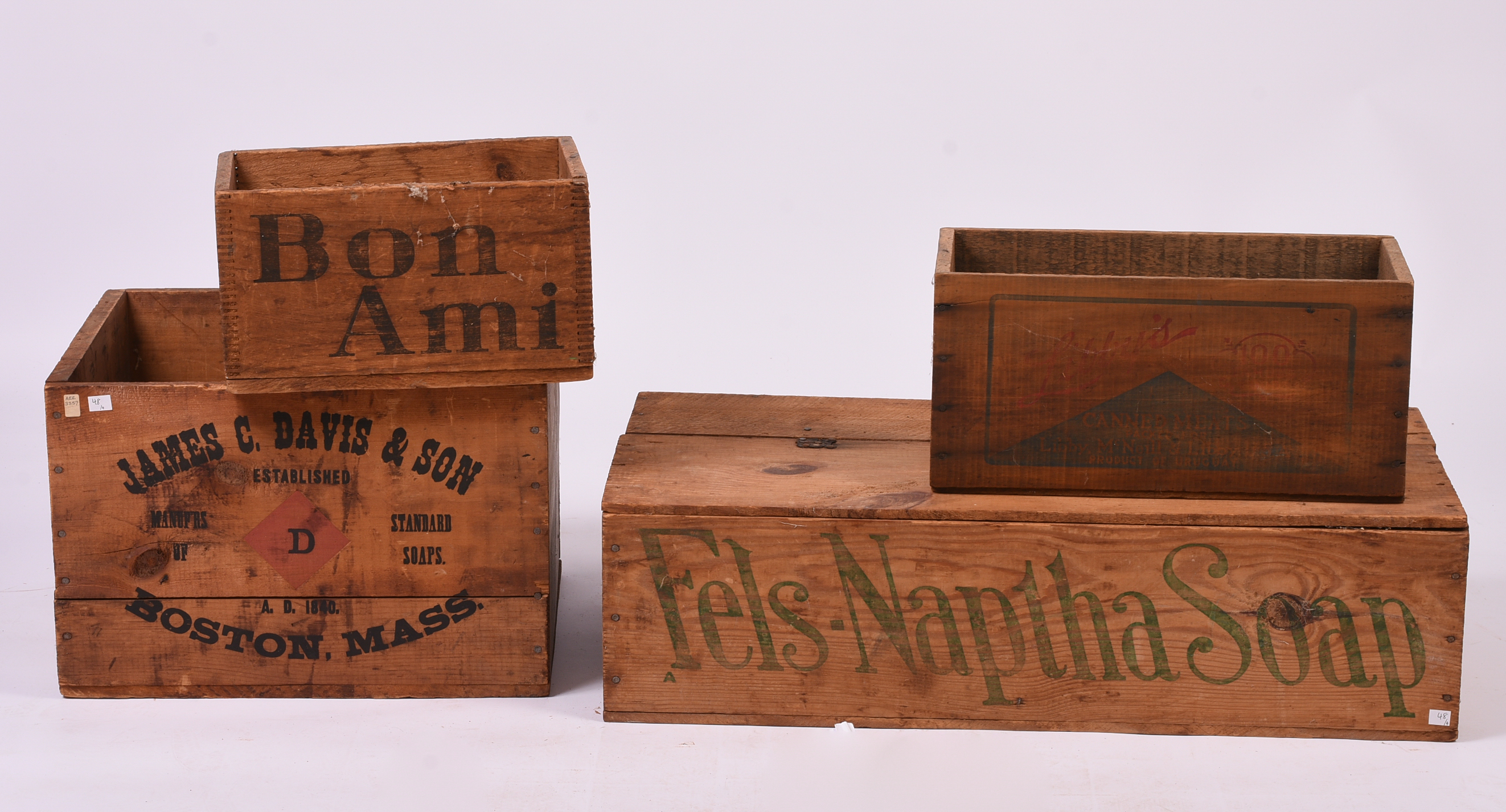 Three Cleaning Supplies Vintage Advertising Crates.