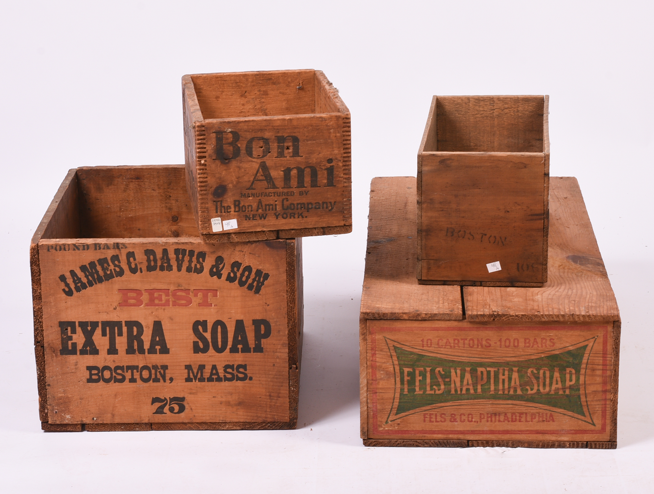Three Cleaning Supplies Vintage Advertising Crates.