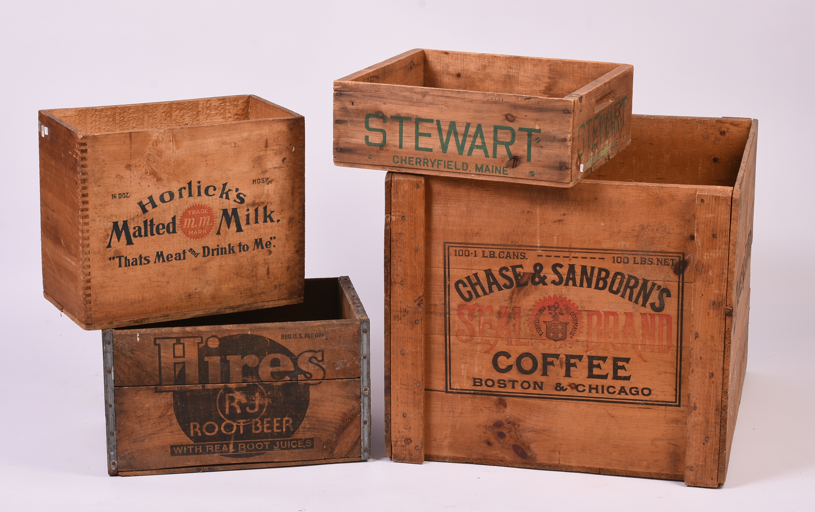 Four Advertising Crates.