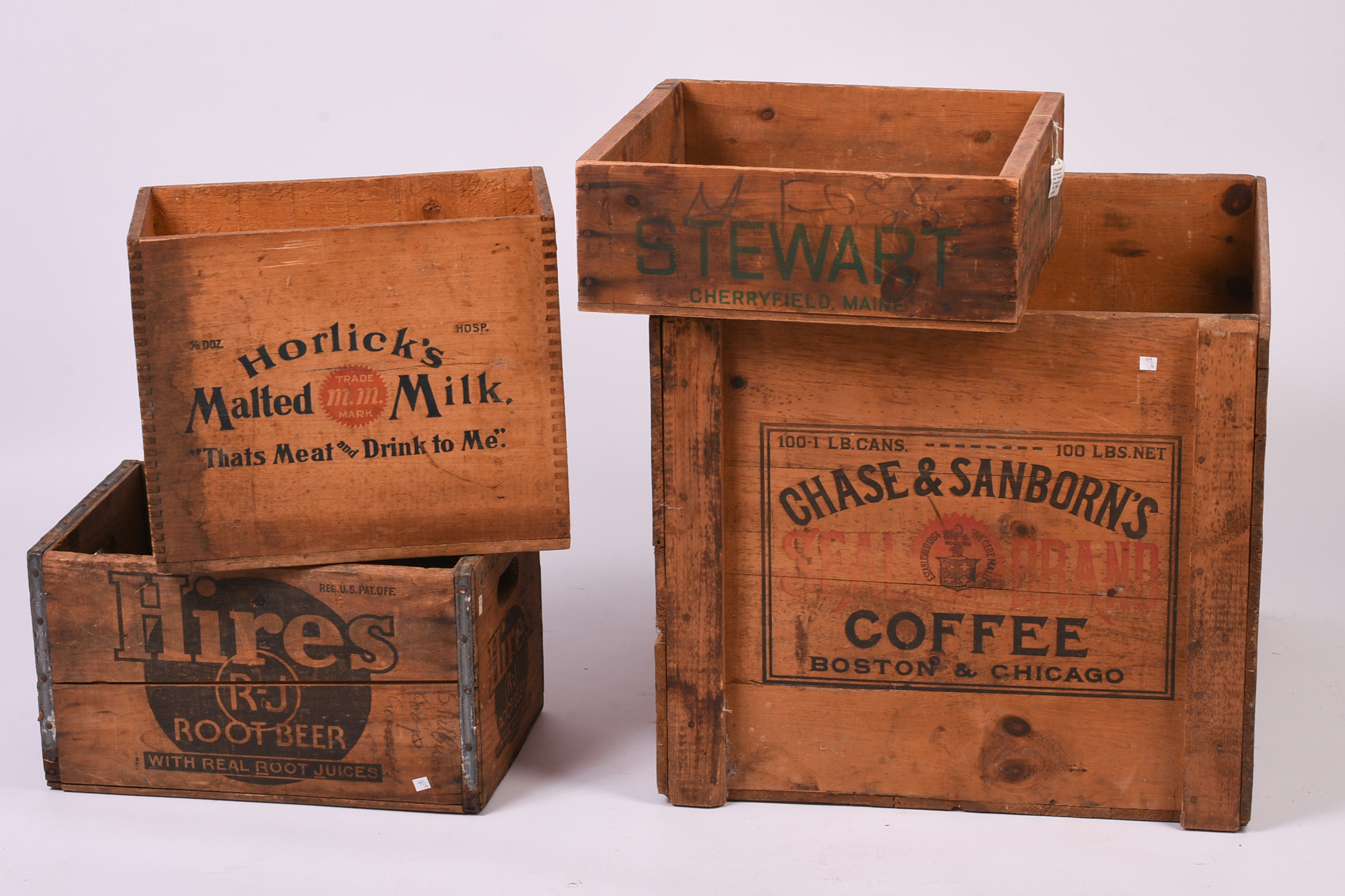 Four Advertising Crates.
