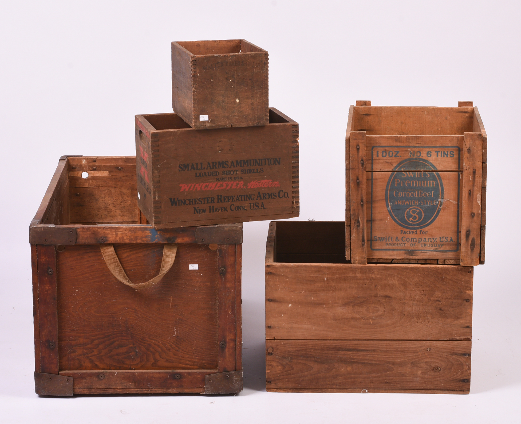 Five Vintage Advertising Crates.