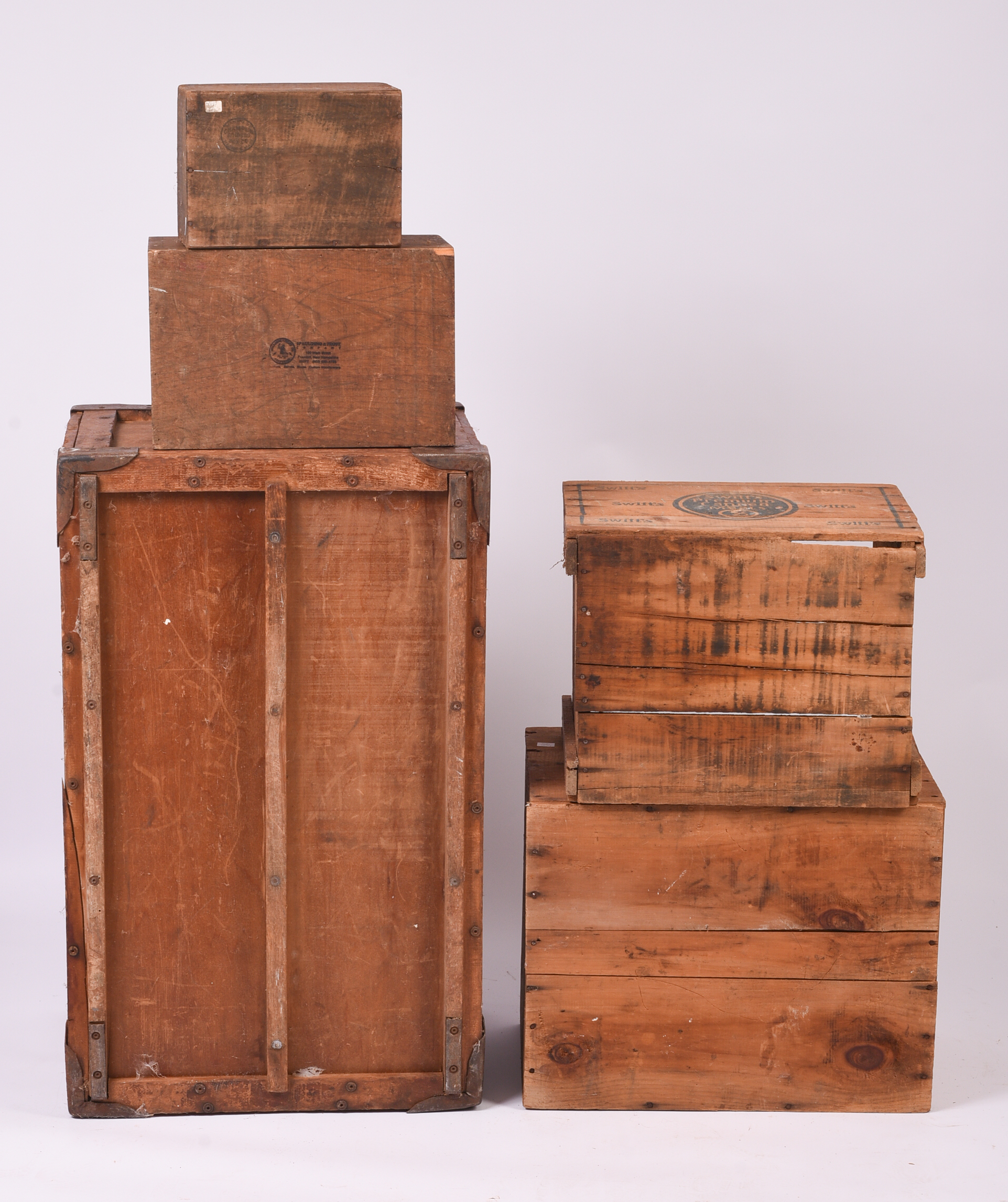 Five Vintage Advertising Crates.