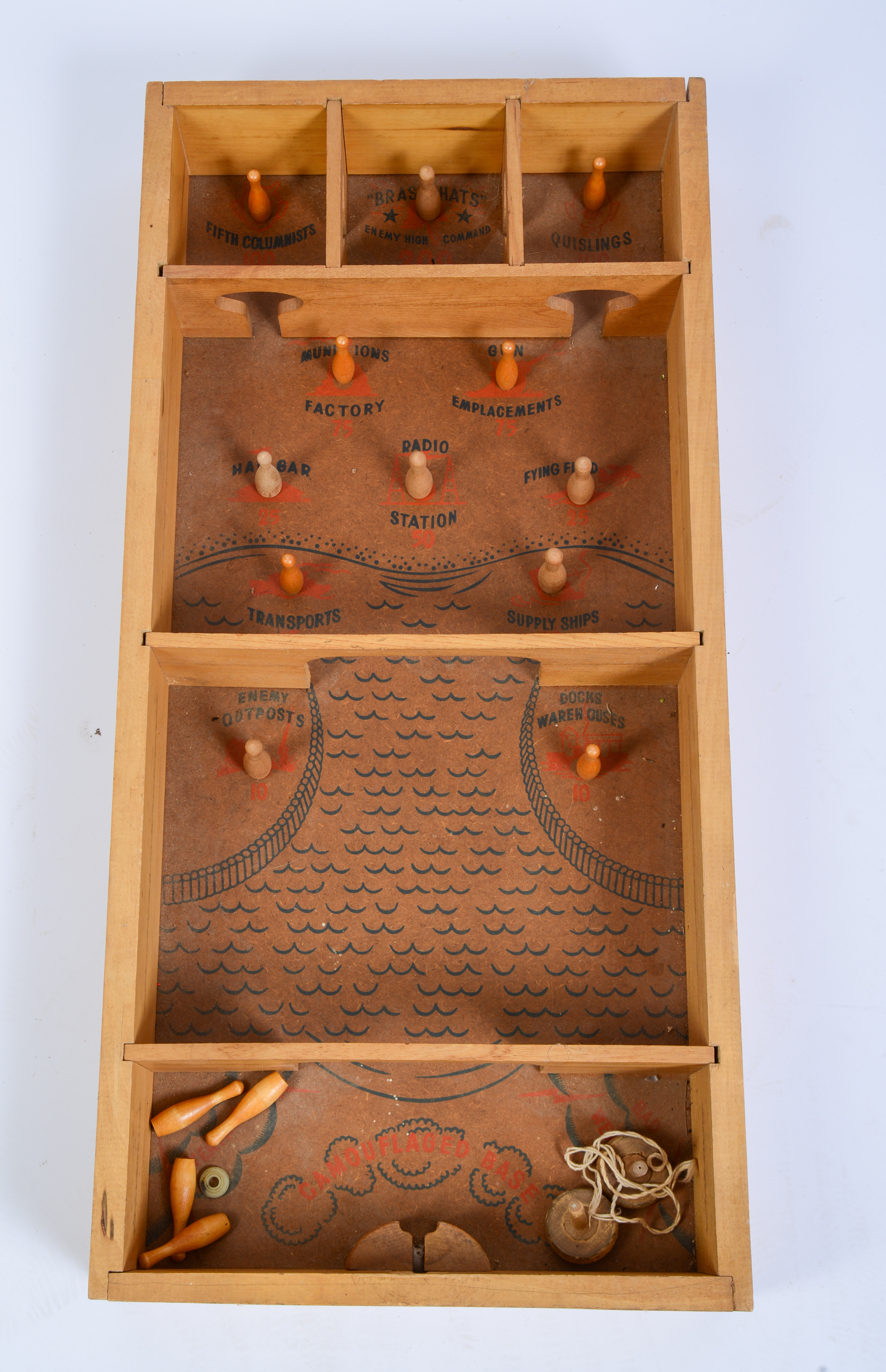 Carrom Commando Skittles Game.