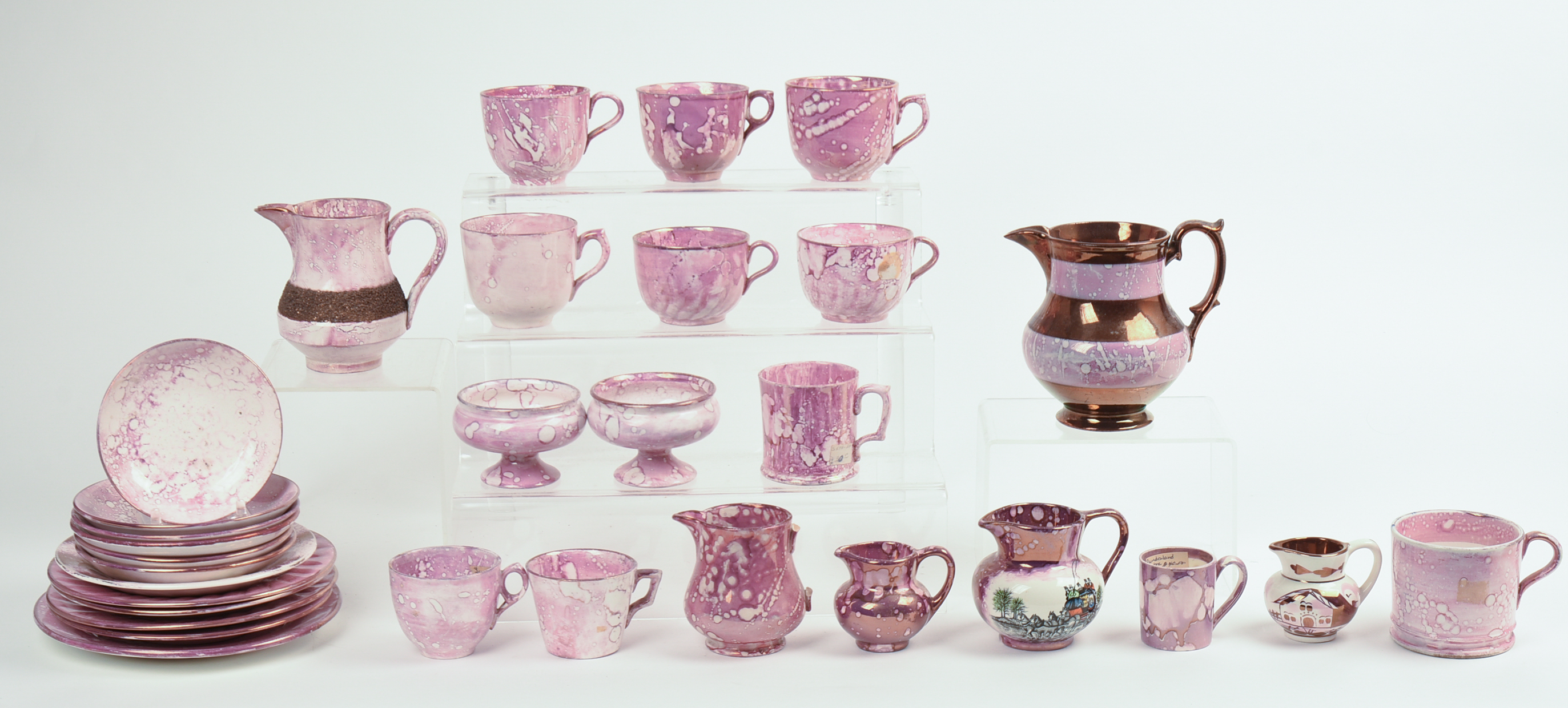 Collection of Pink Lustreware.