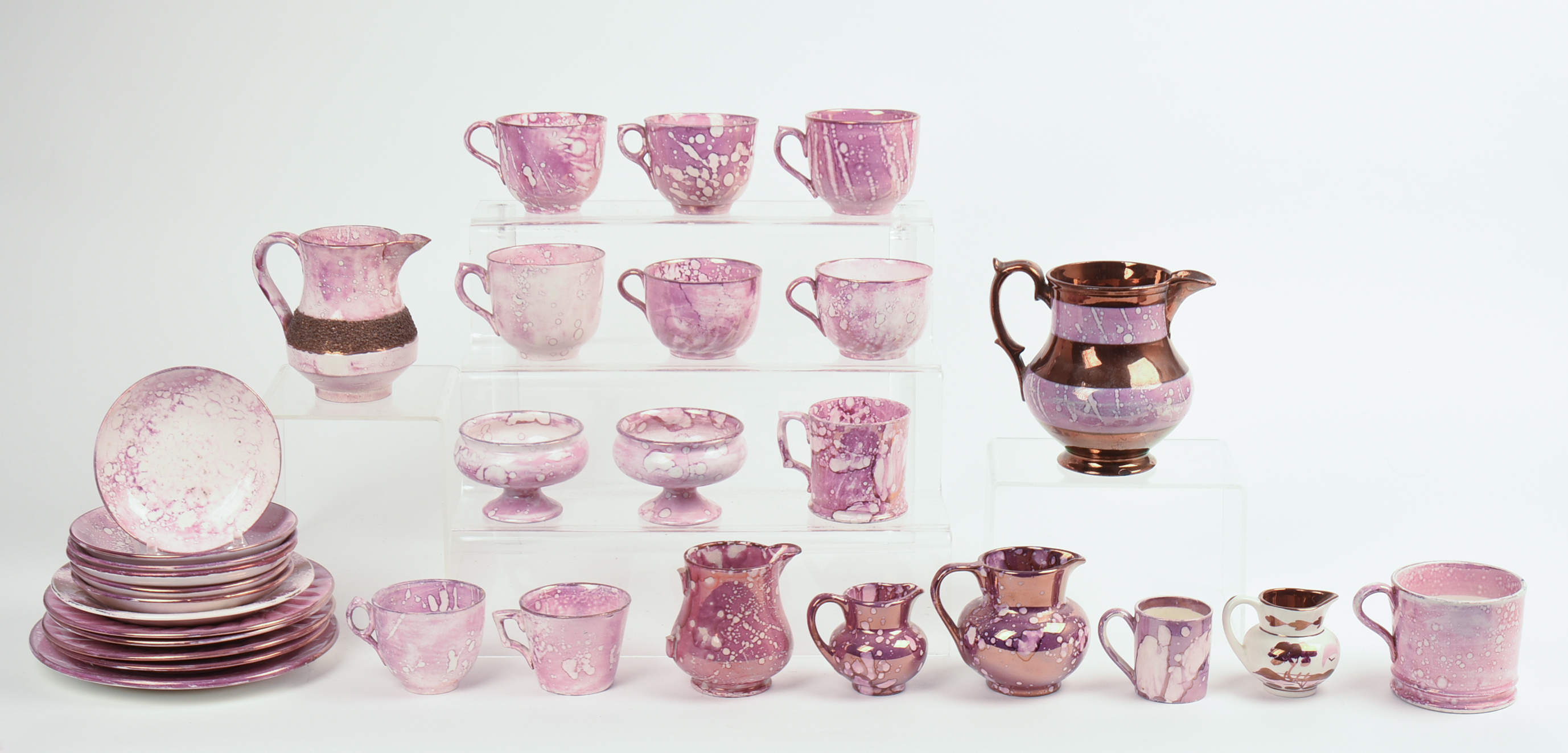 Collection of Pink Lustreware.