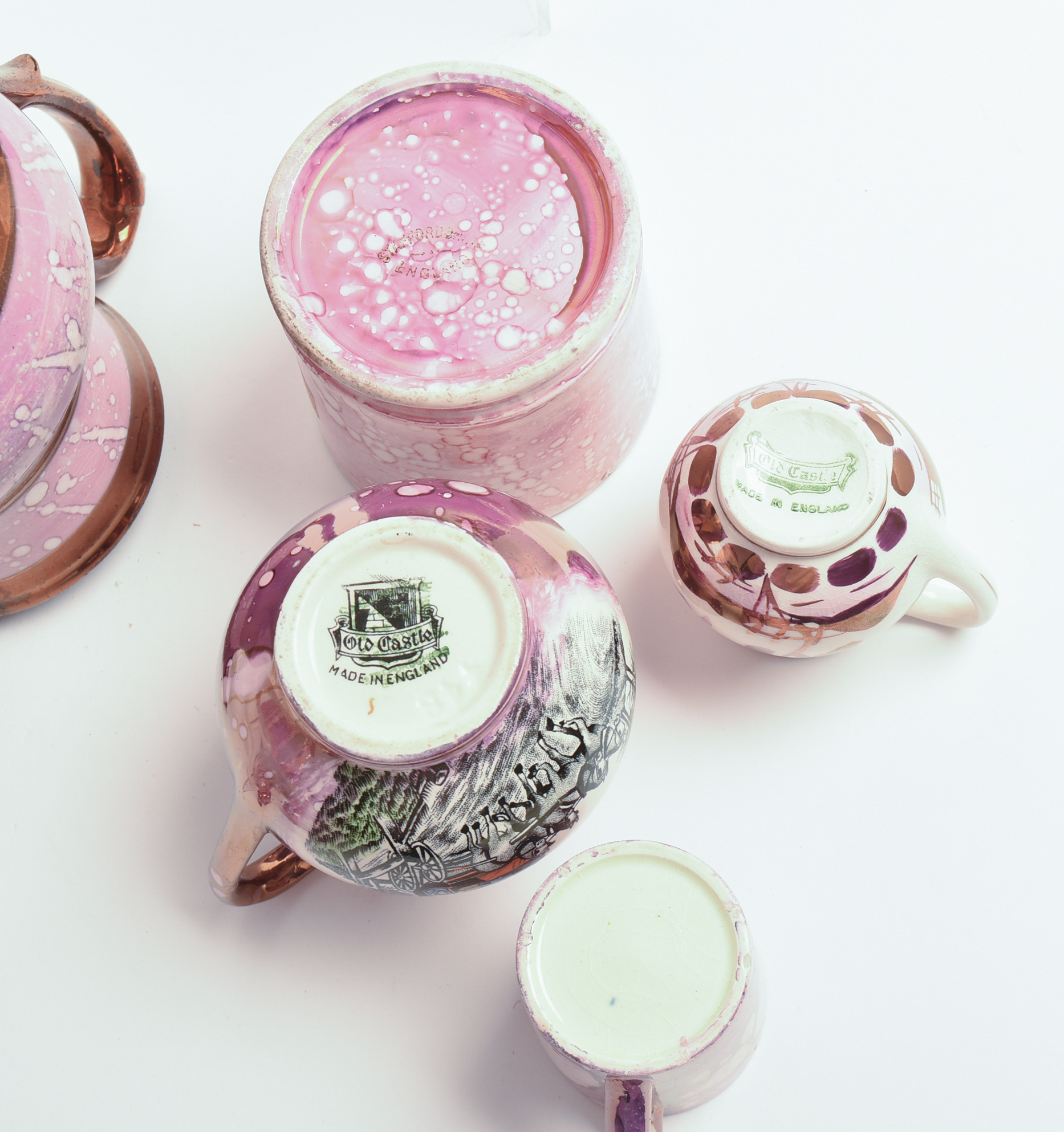 Collection of Pink Lustreware.
