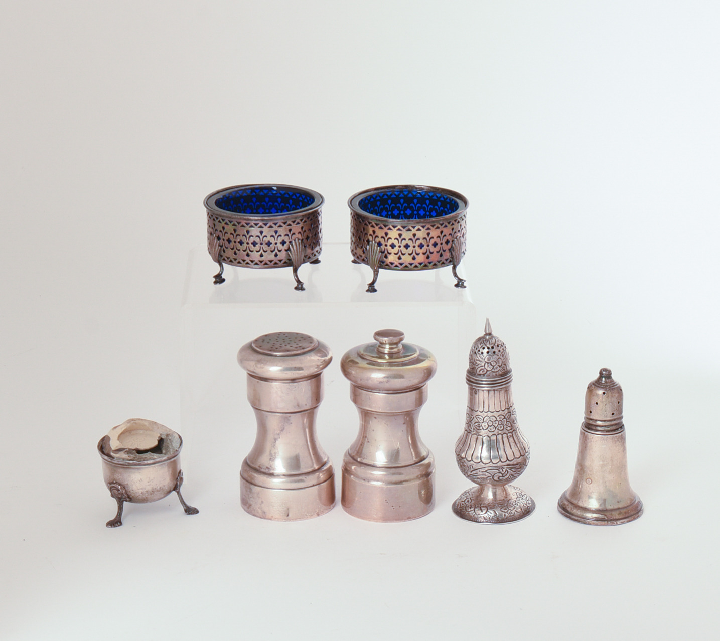 Five Silver Salts and a Pepper Grinder.