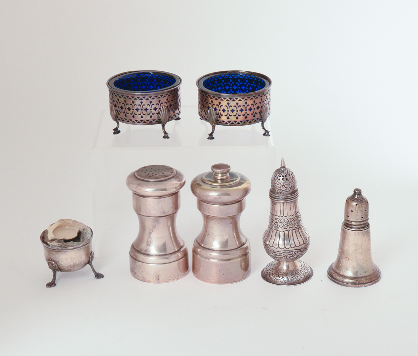 Five Silver Salts and a Pepper Grinder.