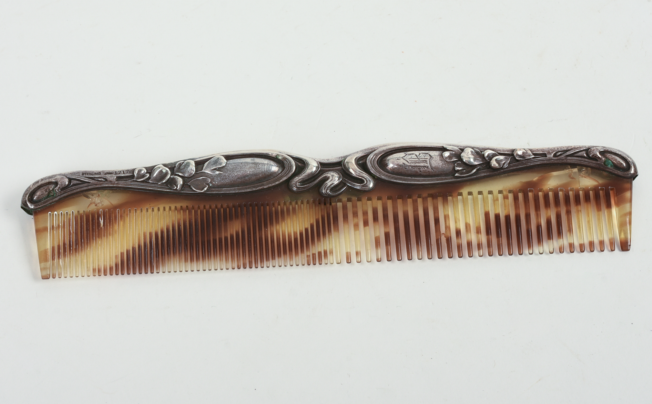 Sterling and Tortoiseshell Pattern Comb.
