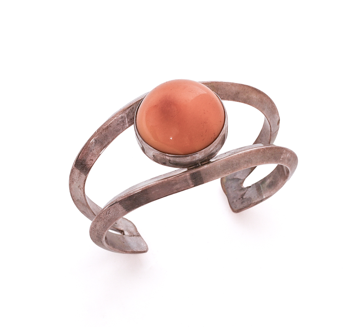 Native American Sterling Silver Cuff Bracelet by John Boudreau.