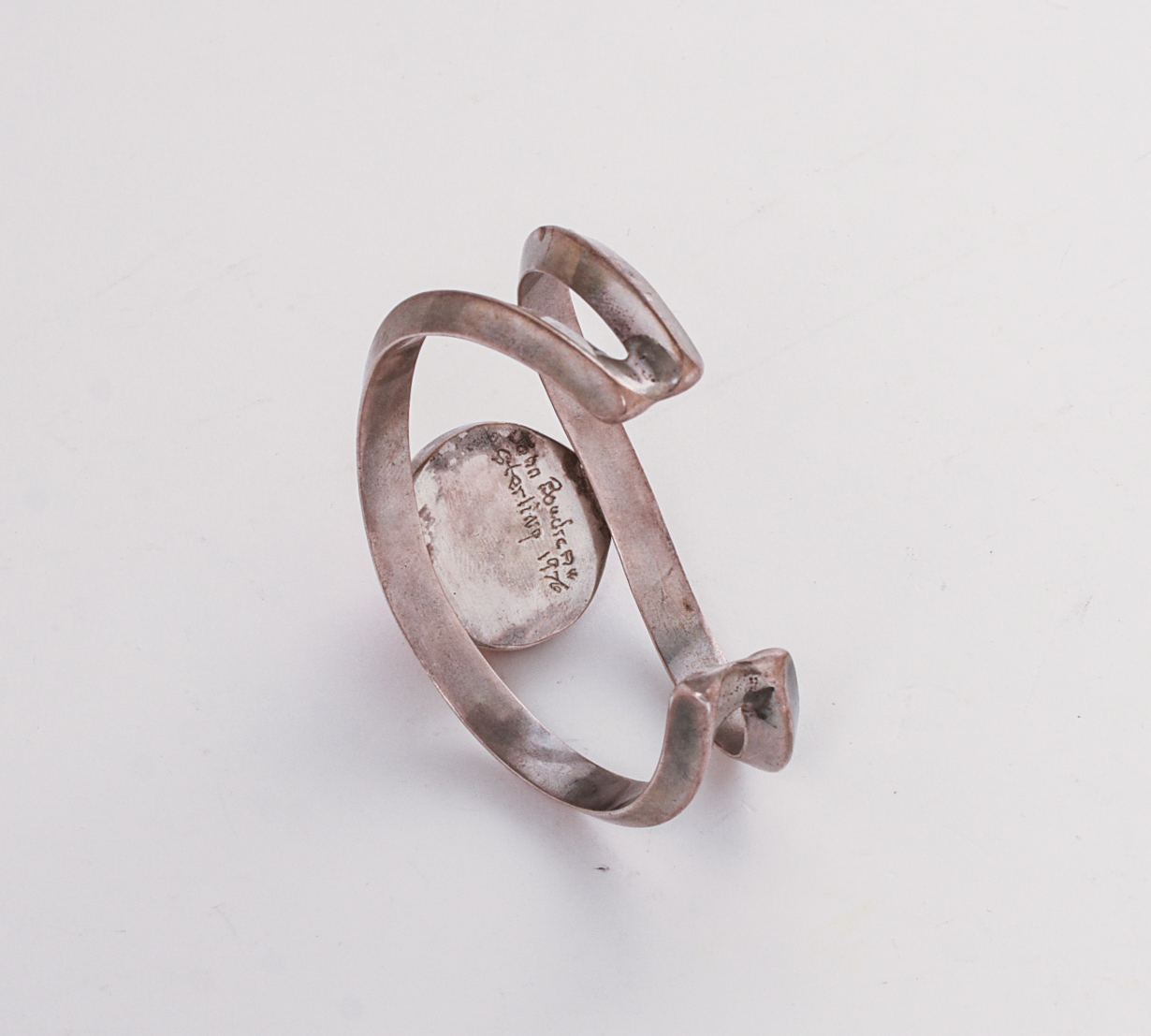 Native American Sterling Silver Cuff Bracelet by John Boudreau.