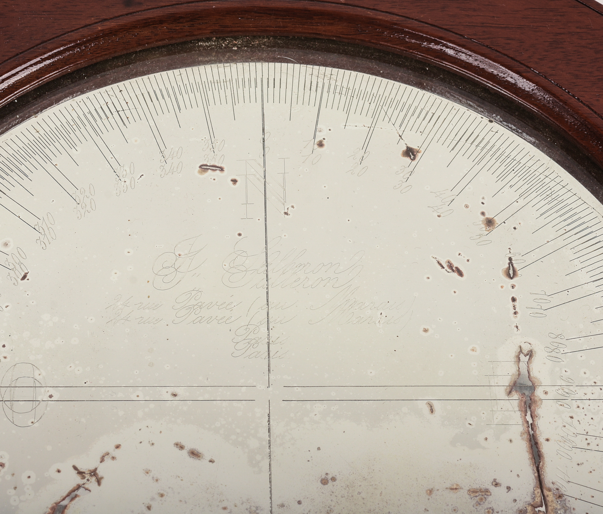 Small Mirror With Compass Lines.