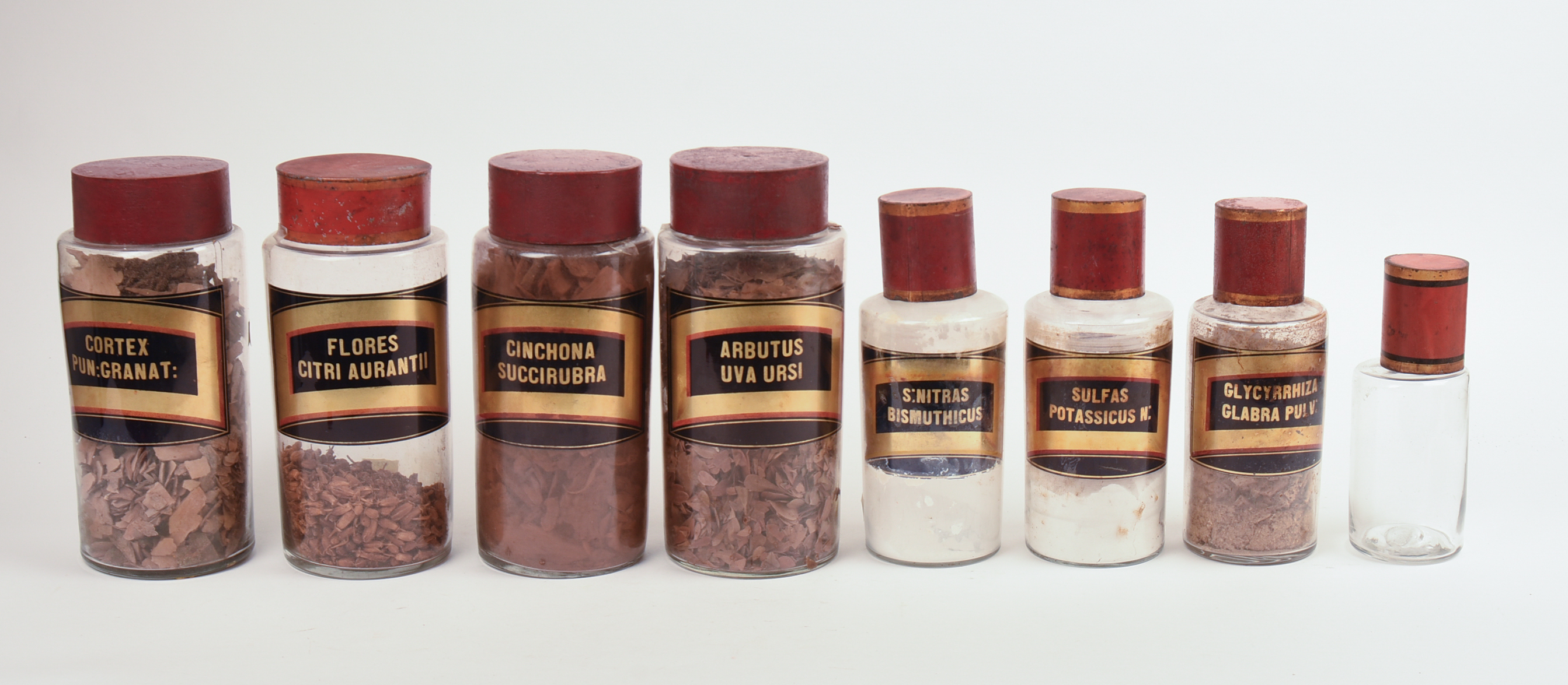 Eight Antique Apothecary Jars.