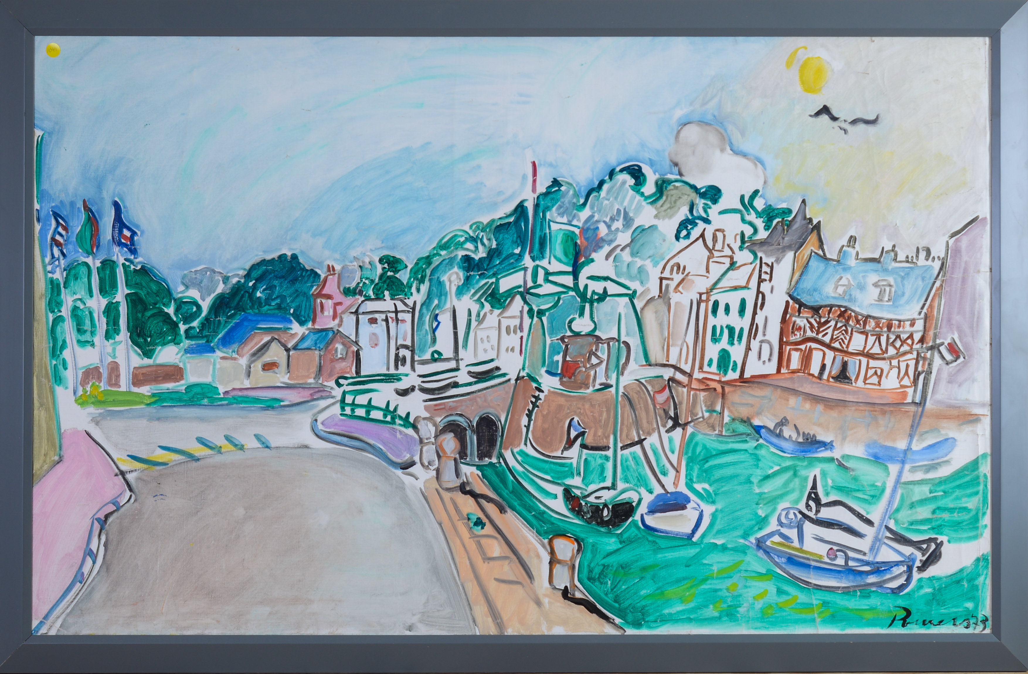 Marilyn Powers (1925-1976). European Harbor Scene.
