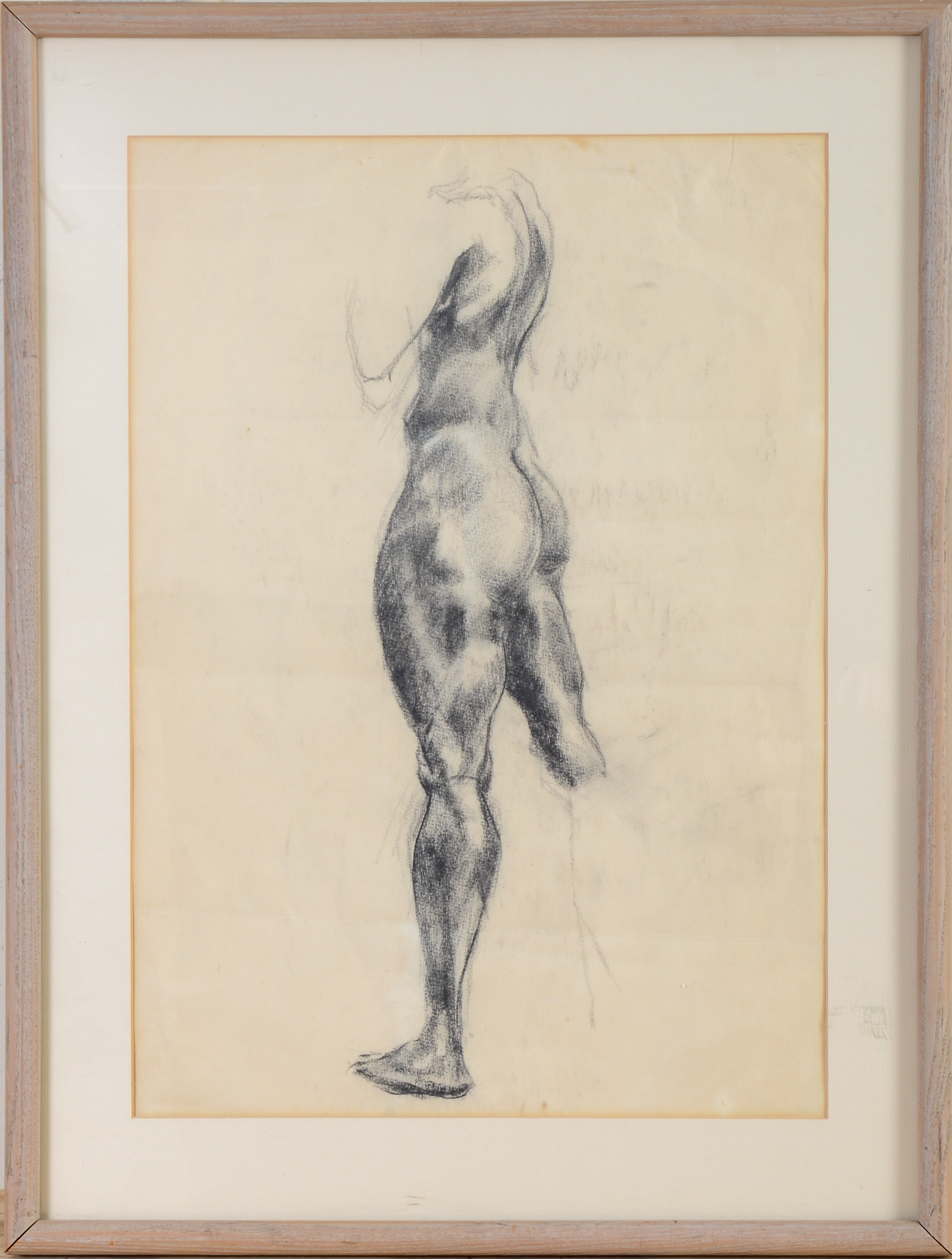 Charcoal Drawing of a Nude Figure.