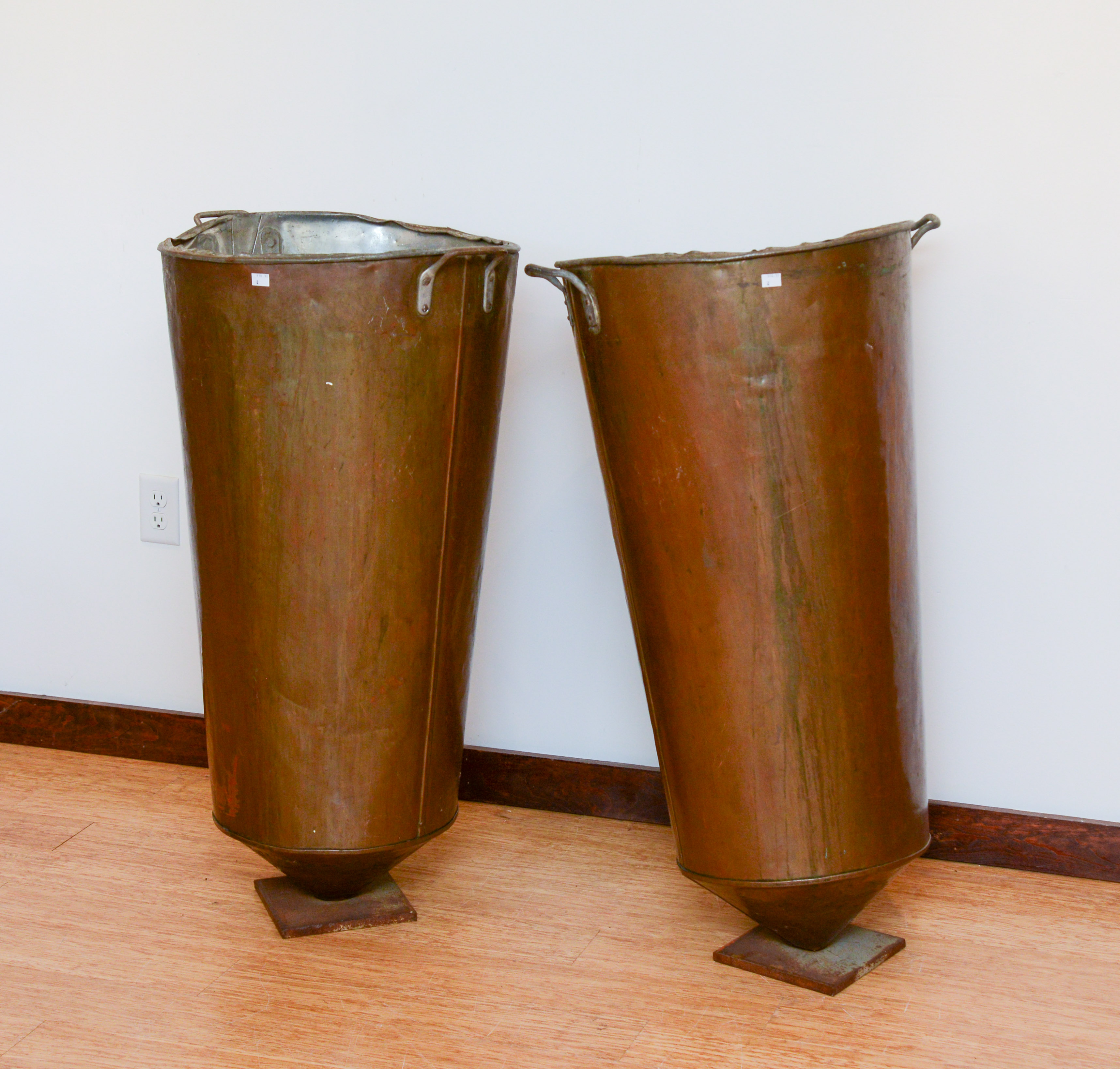 Pair of Large Continental Copper Vessels.