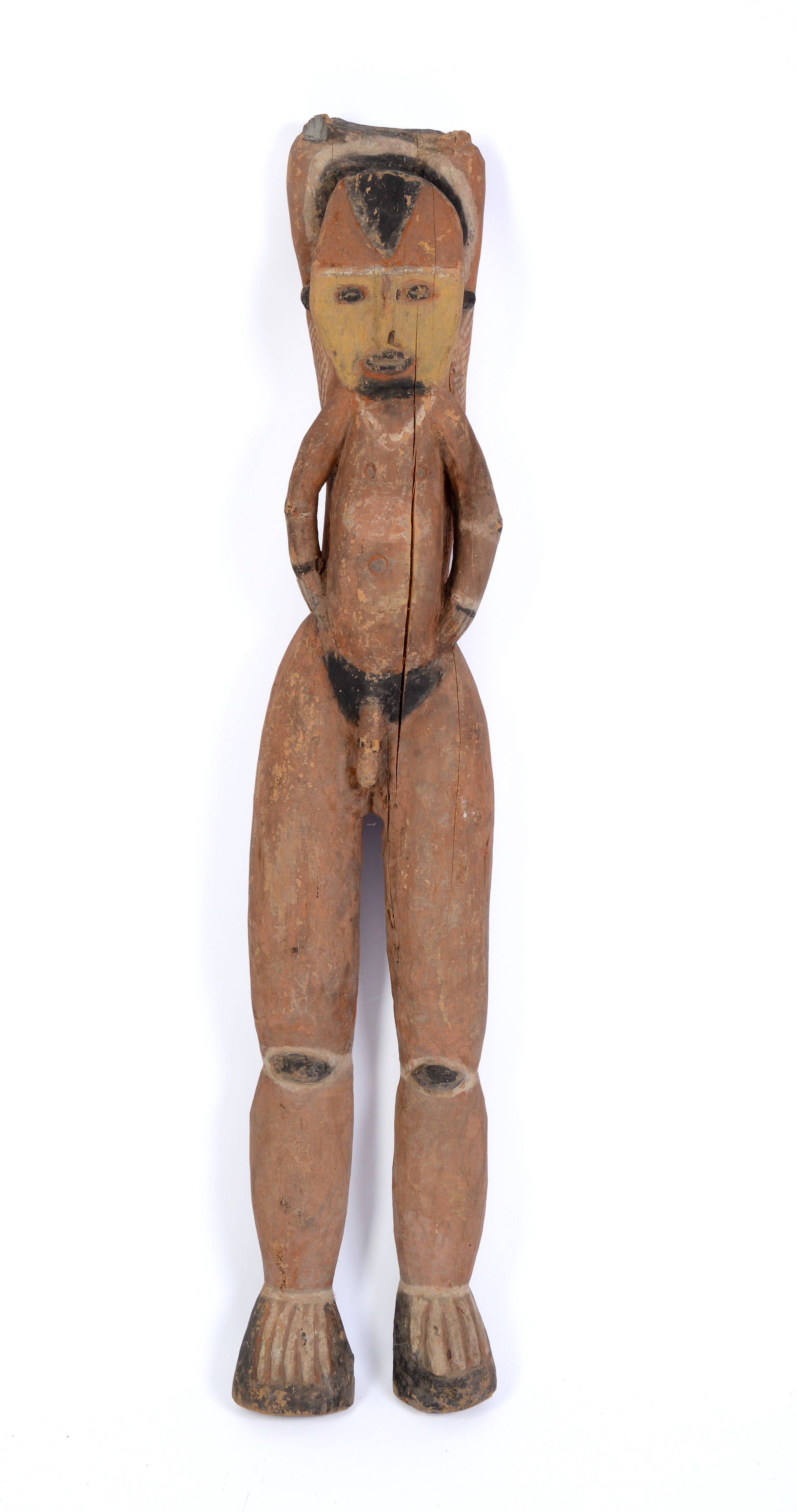 African Carved Wooden Sculpture of a Man.