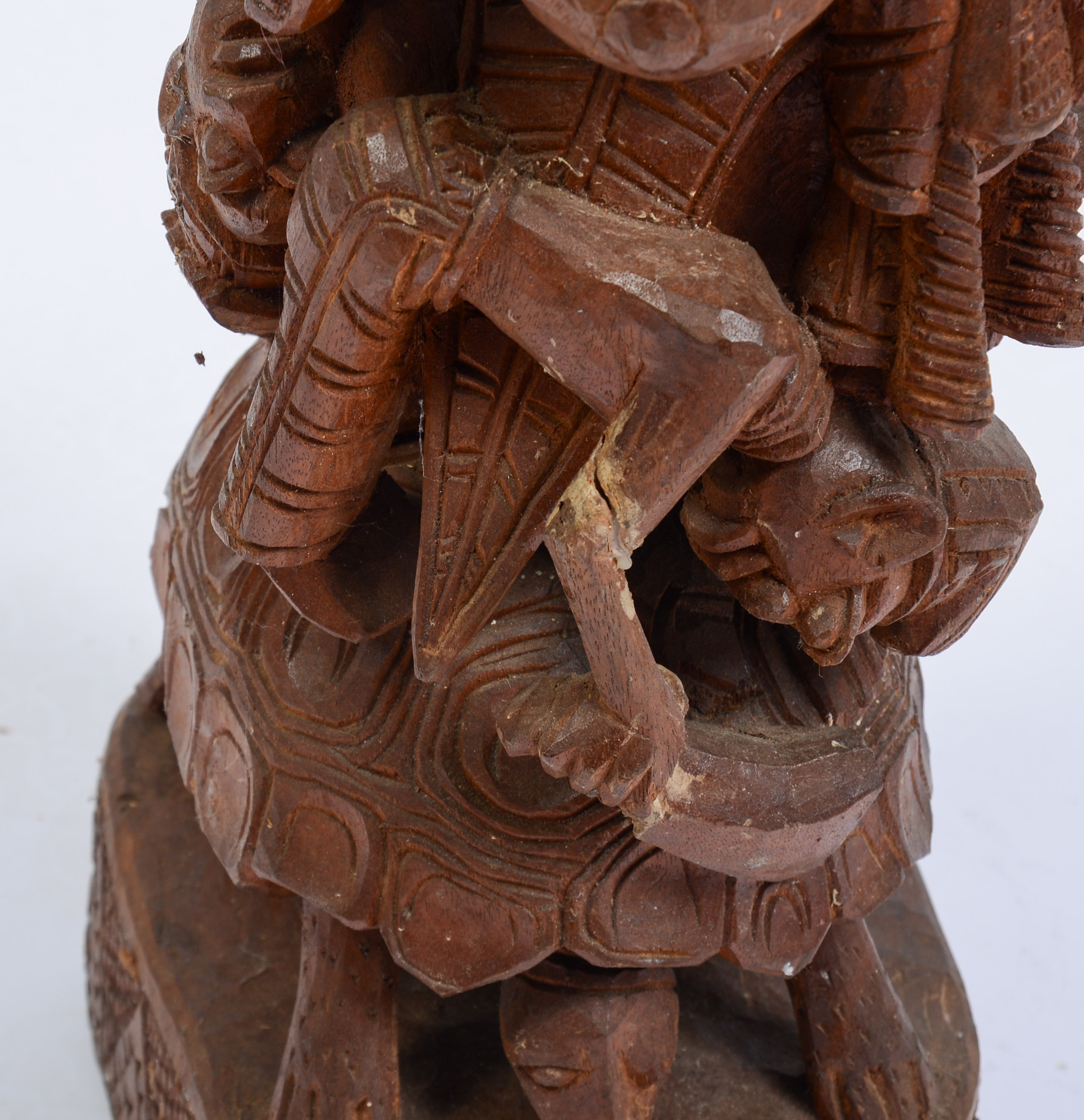 African Carved Wooden Sculpture With Figures.