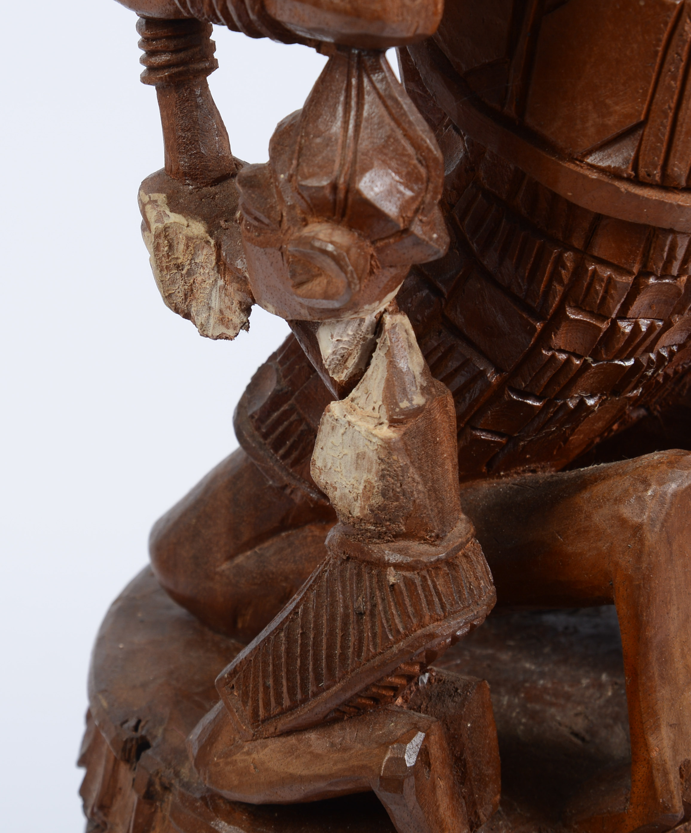 African Carved Wooden Sculpture With Figures.
