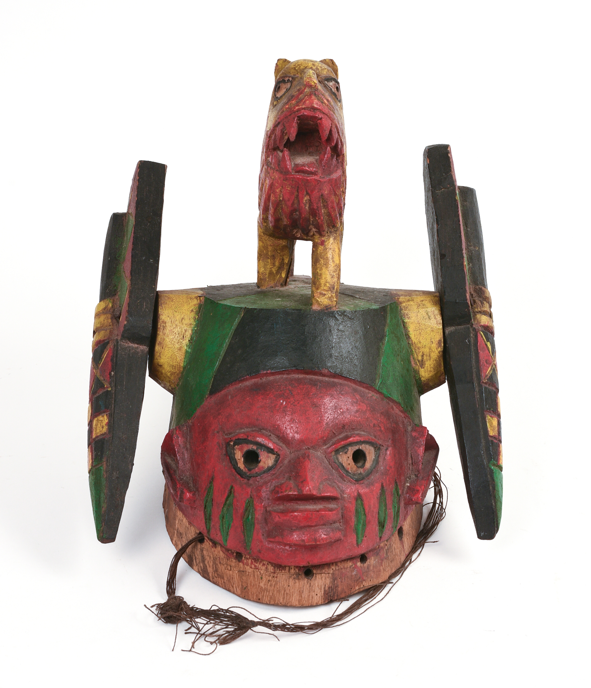 African Carved Mask With Lion.