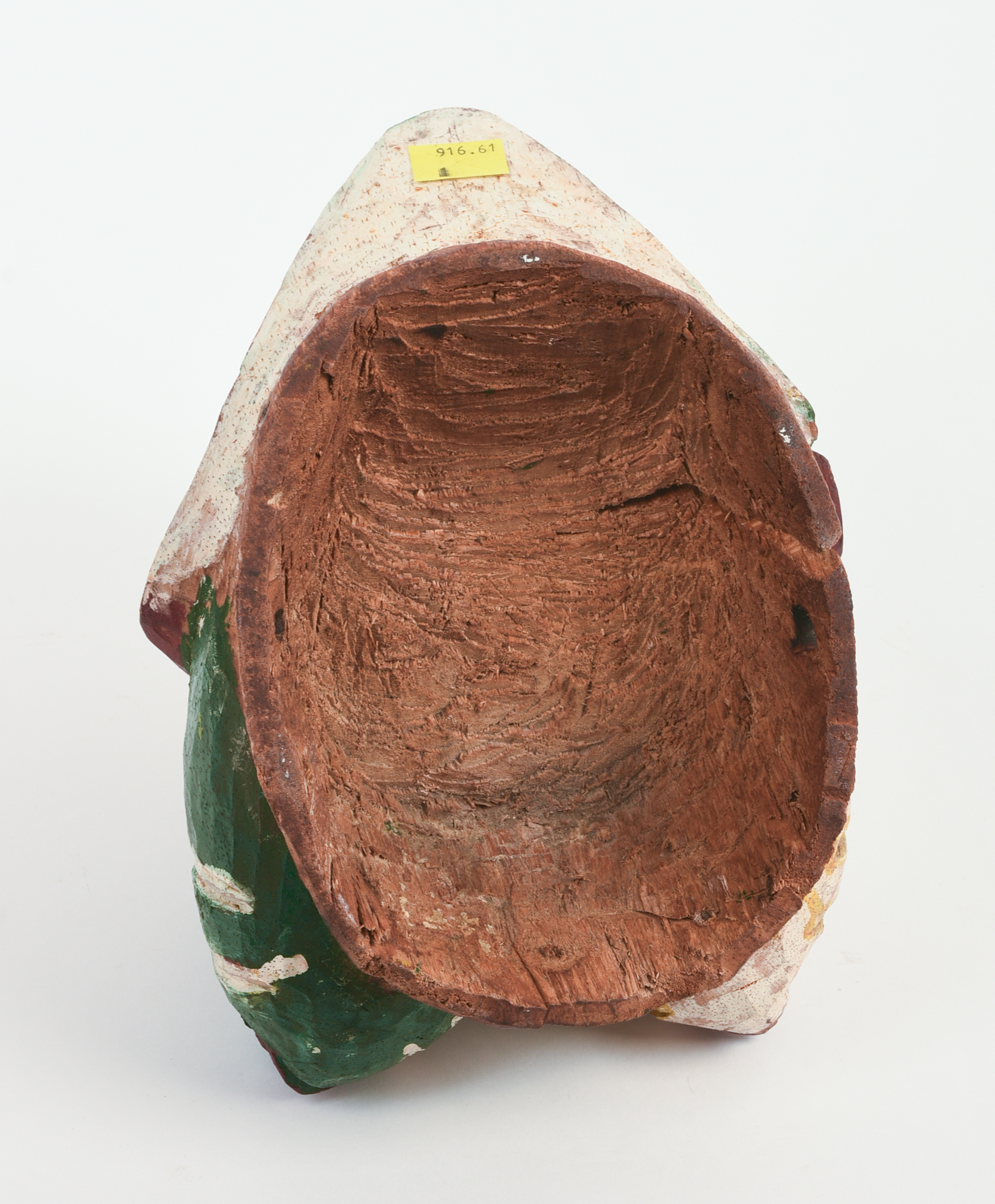 African Carved Mask With Two Faces and Cross