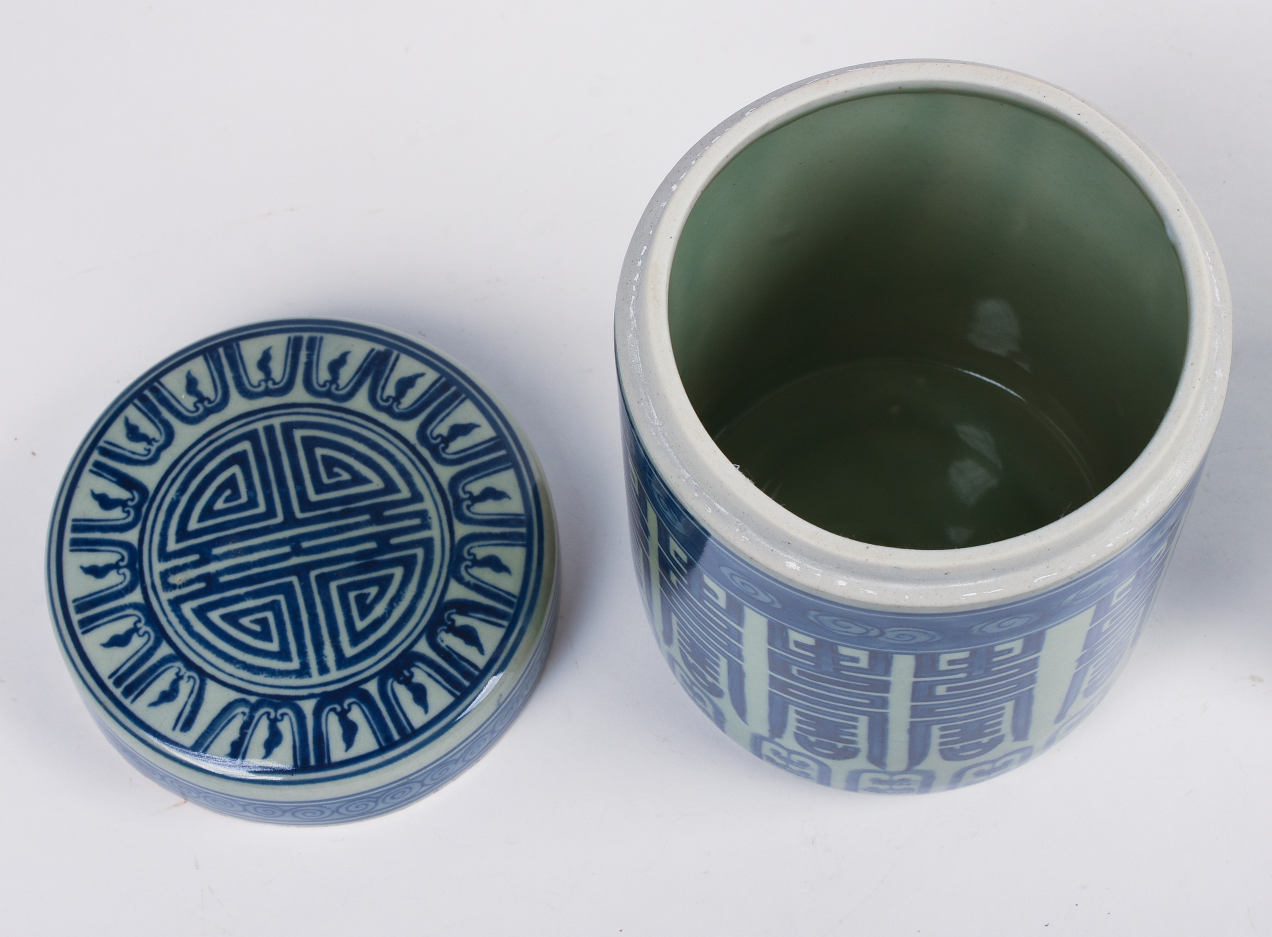 Chinese Canton Plate and a Covered Jar.