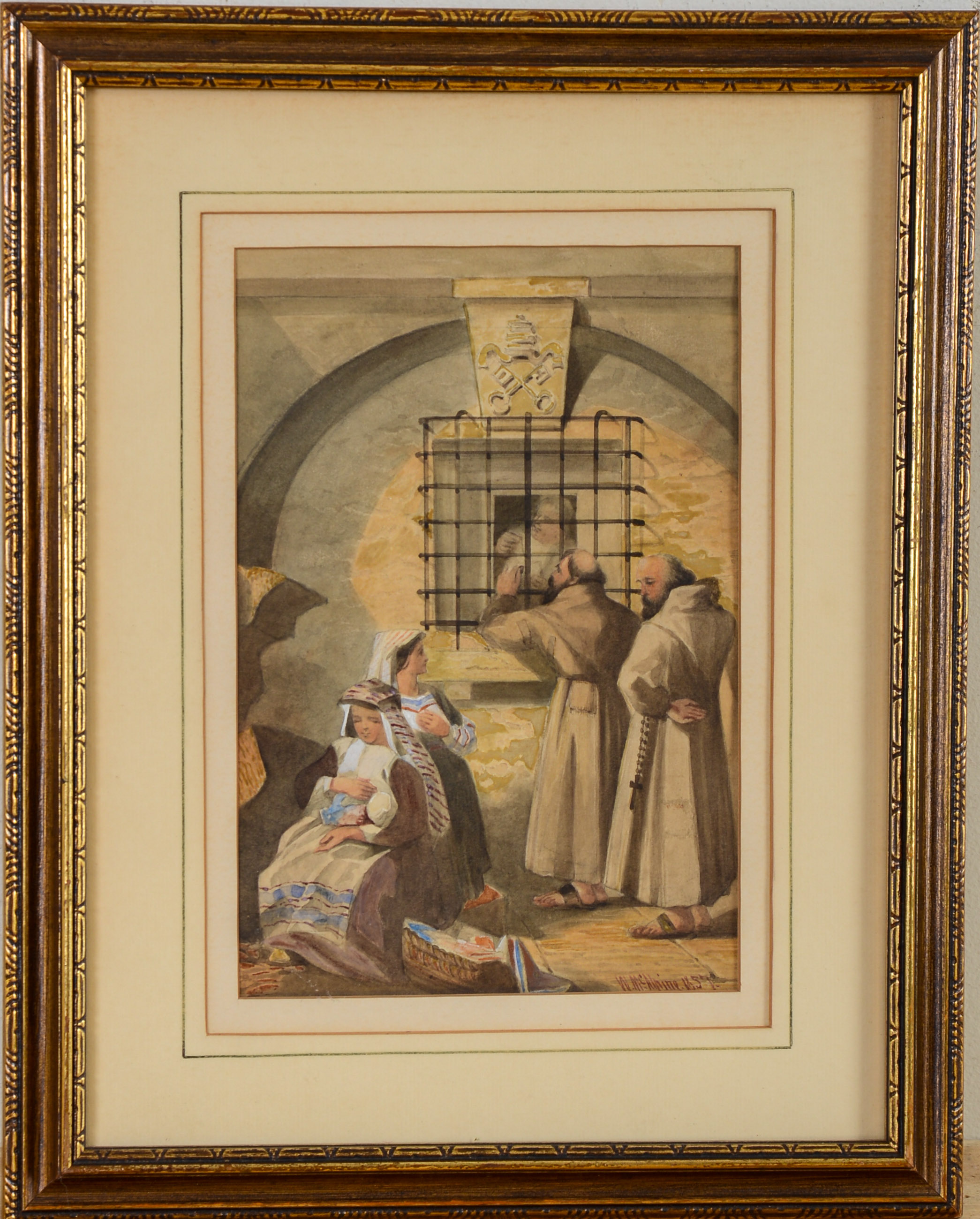 William McAlpine (United Kingdom. fl. 1840-1880). Monks Helping the Poor.