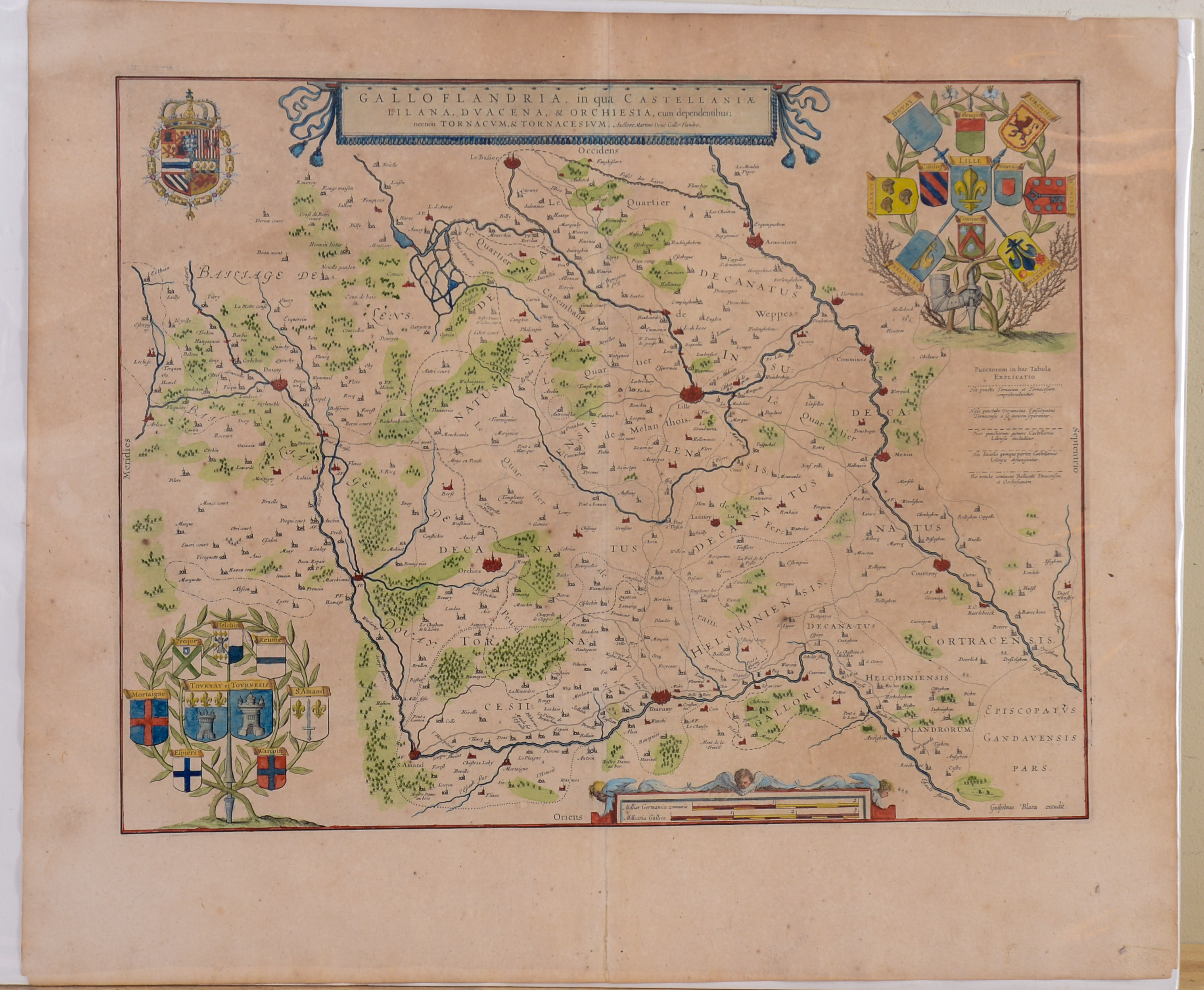 Willem Blaeu Map of French Flanders. 'Galloflandria.'