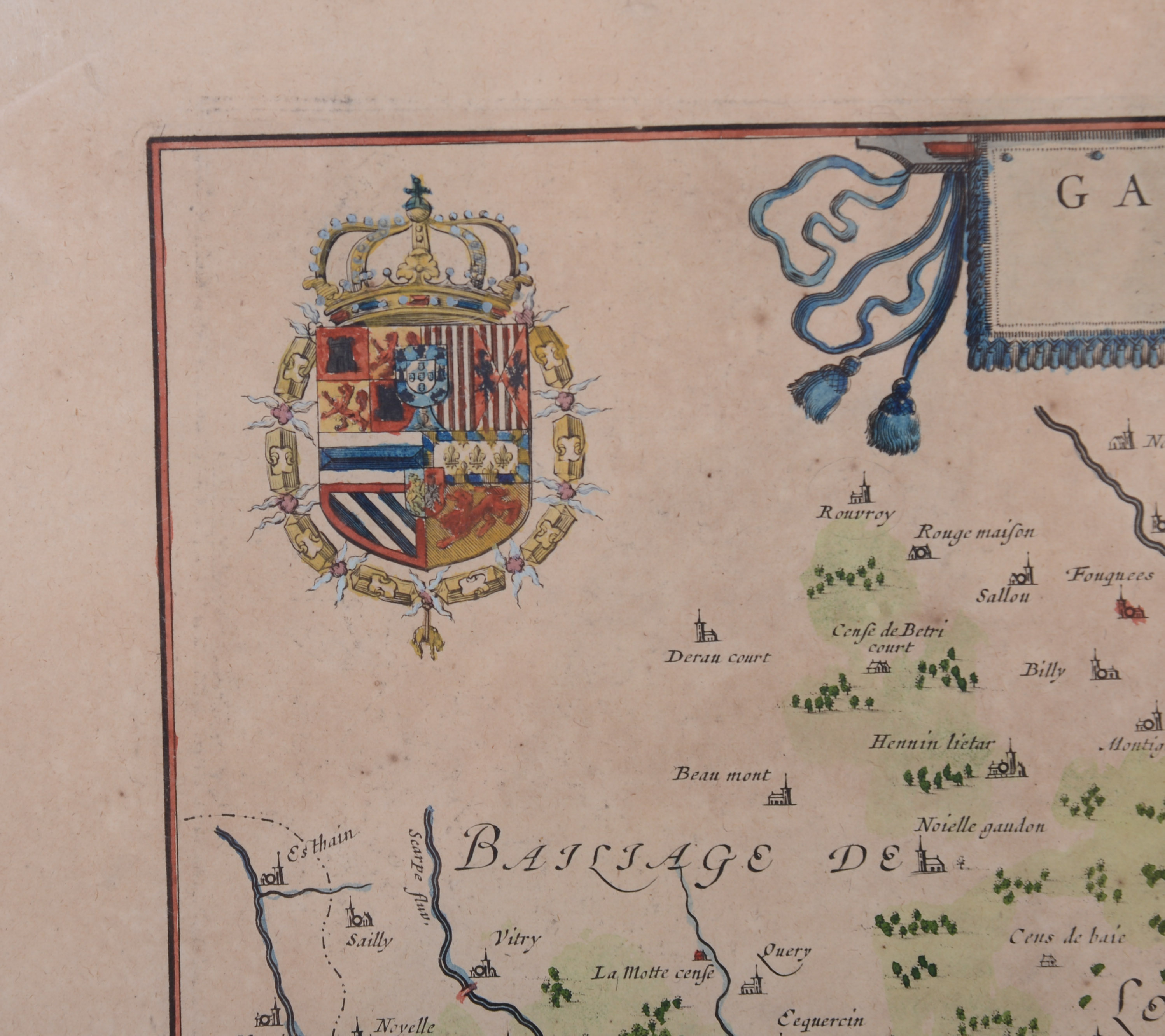 Willem Blaeu Map of French Flanders. 'Galloflandria.'
