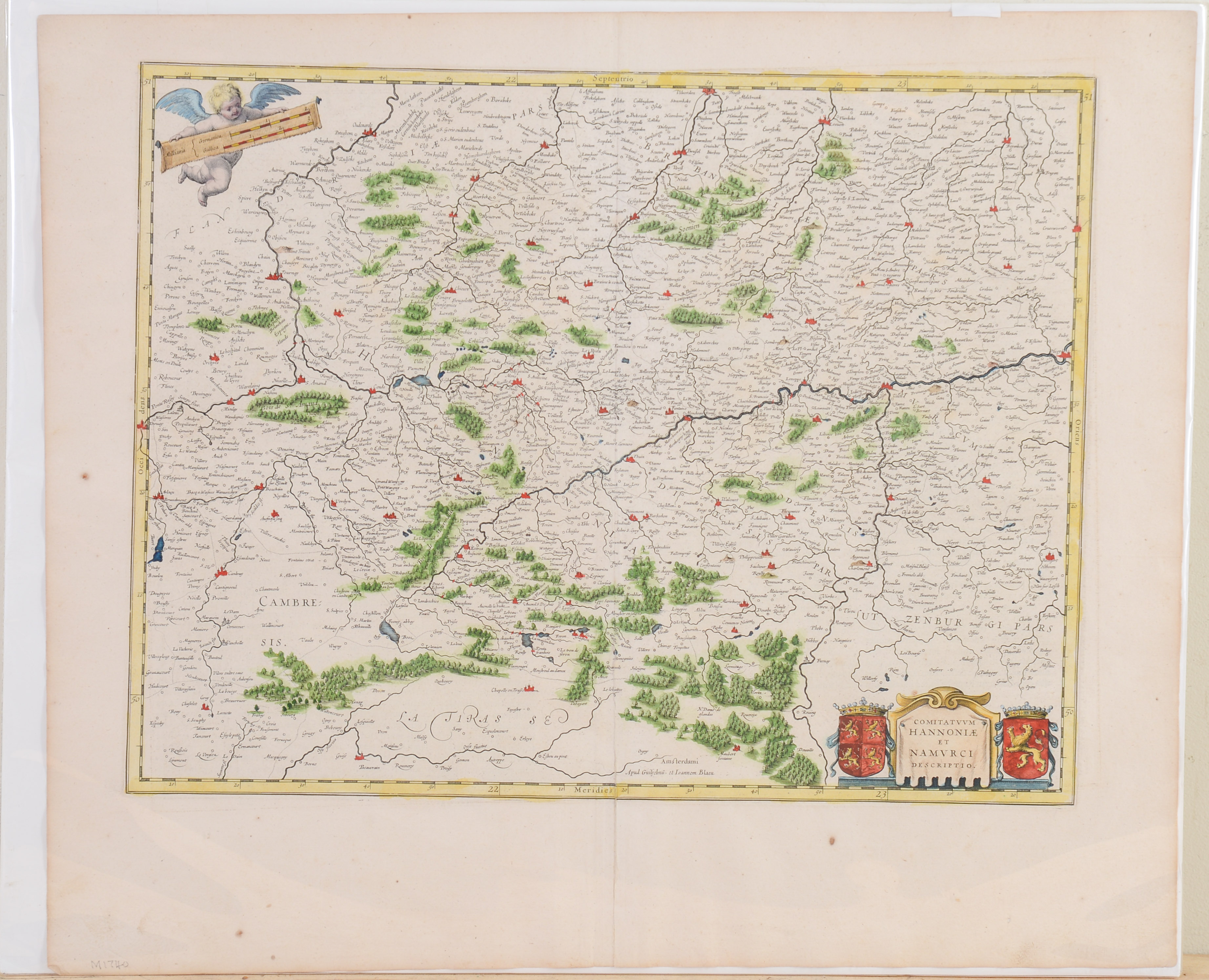 Willem Blaeu Map of Belgium. 'Hannonia et Namurcic.'