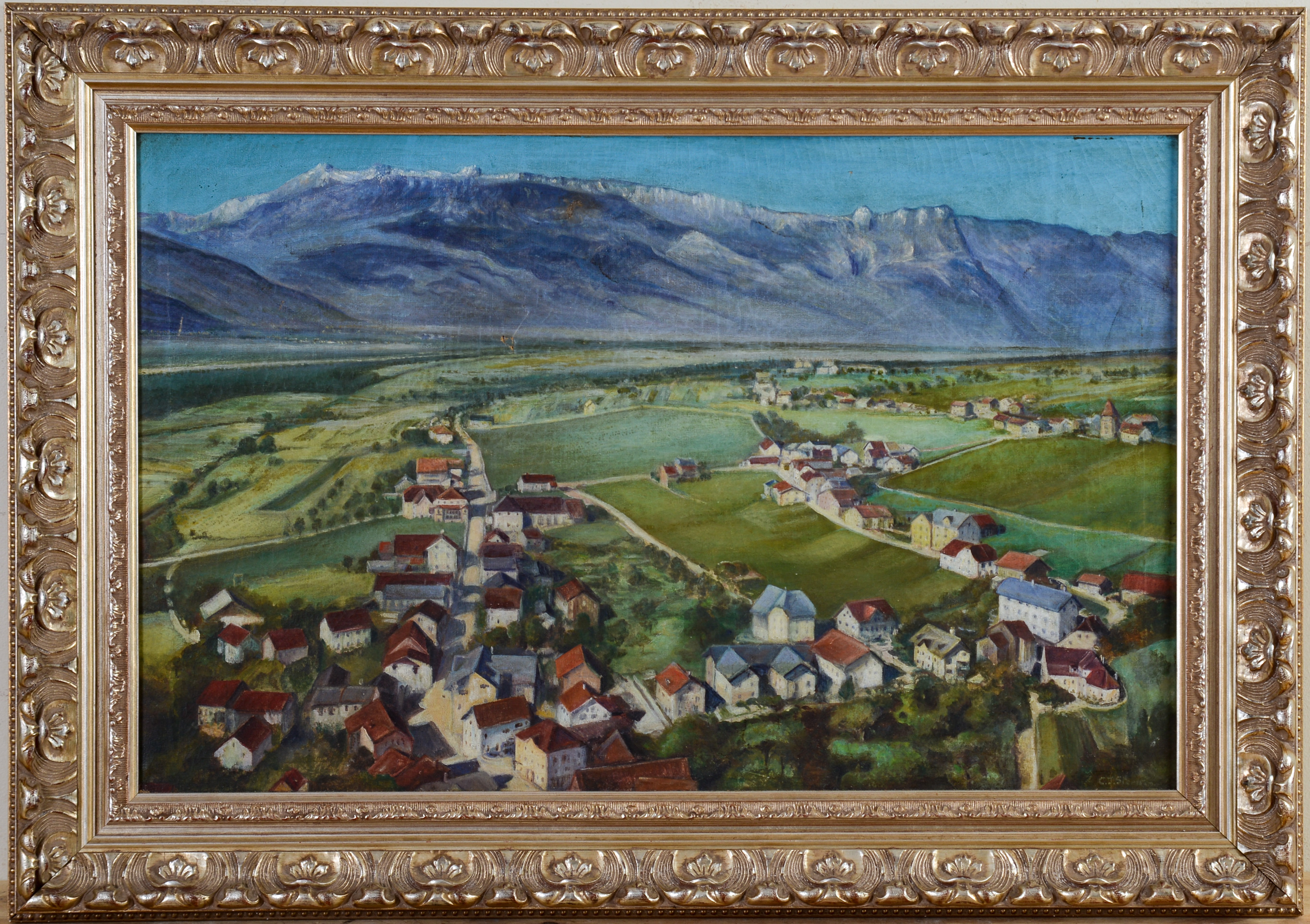 Painting of Vaduz, Lichtenstein.