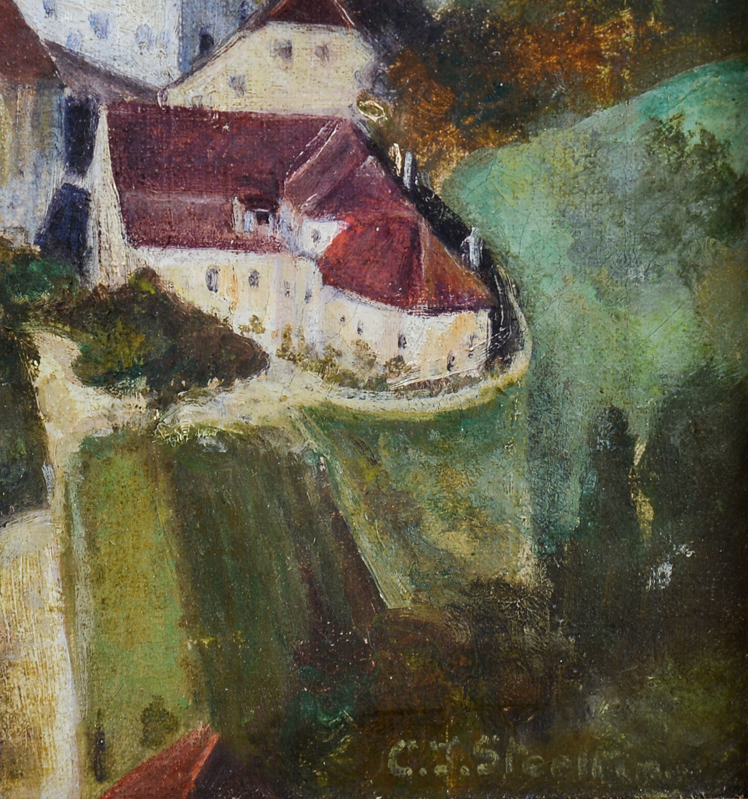 Painting of Vaduz, Lichtenstein.
