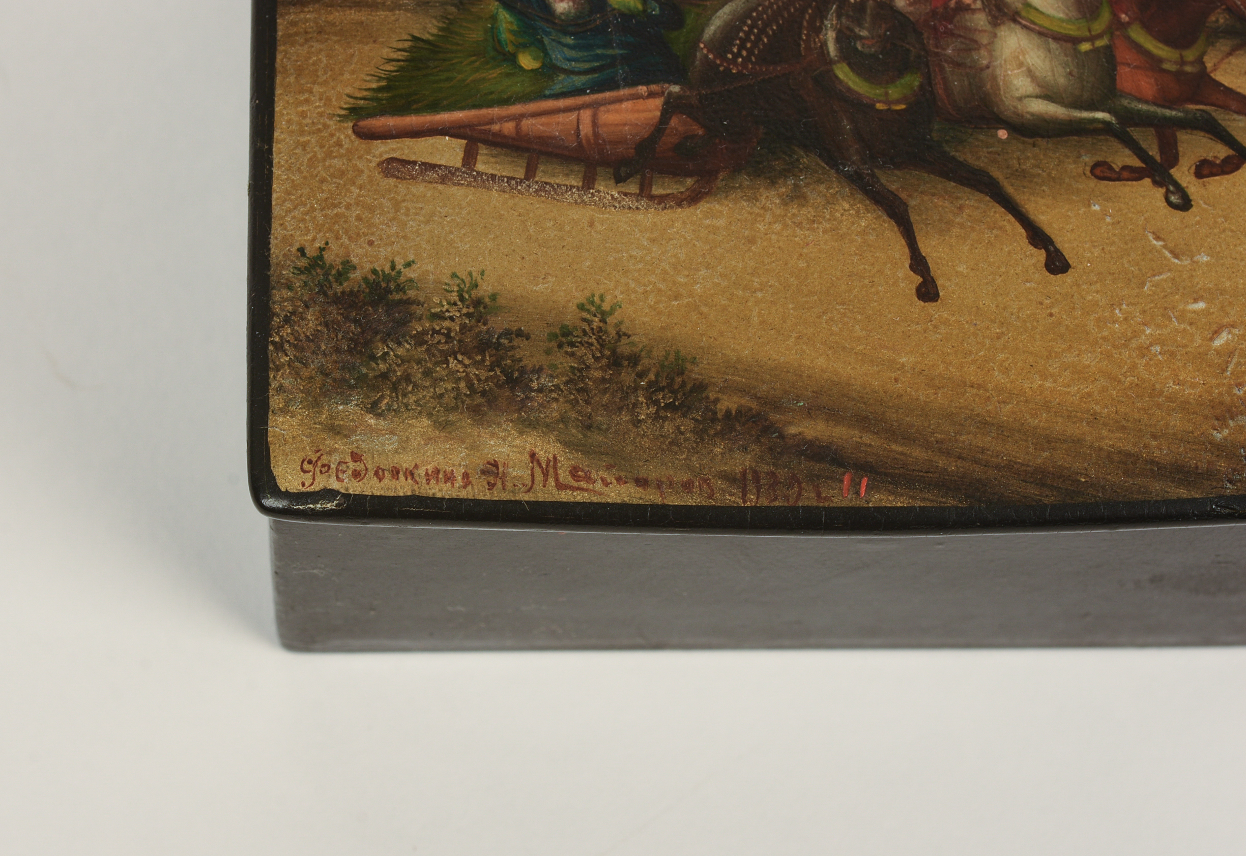 Two Russian Lacquer Boxes. Both signed.