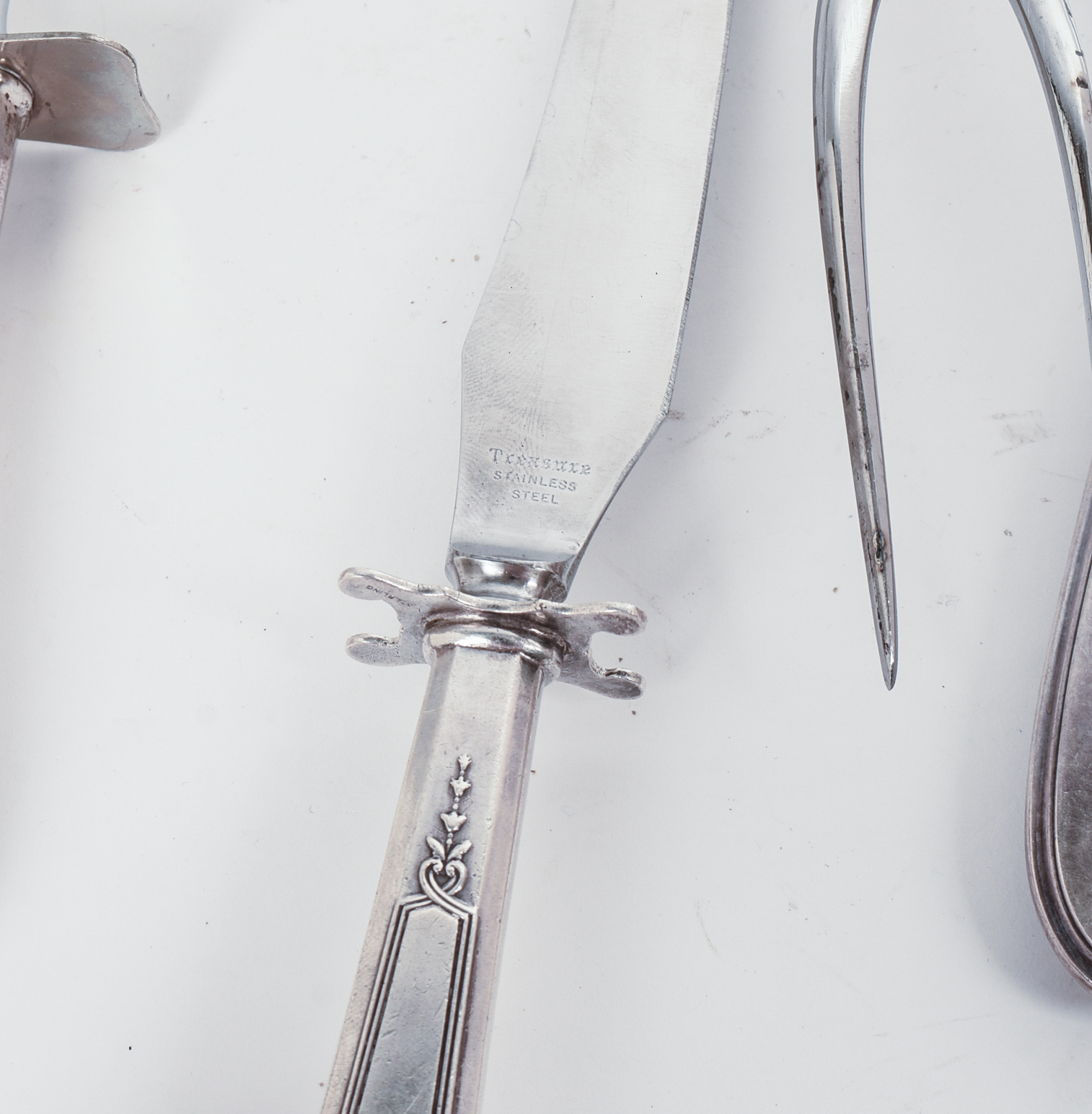 Nine Antique Sterling Handled Serving Utensils and Knives